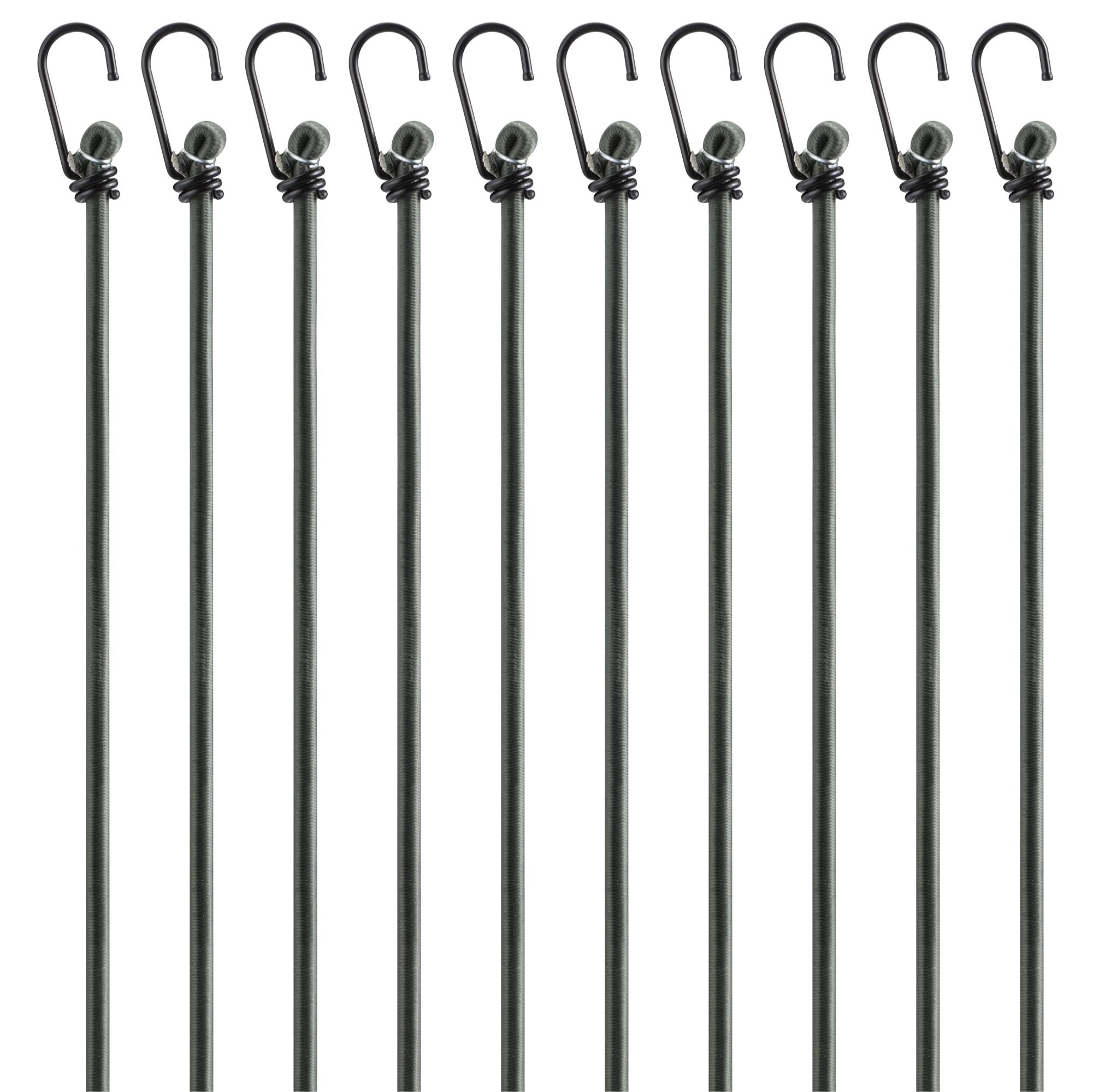PRETEX Spanngurt Bungee-Seile mit Haken, 12 Stück, in Armee-Grün (1-St) Bungee-Schnüre mit Haken, 12 Stk., Armee-Grün