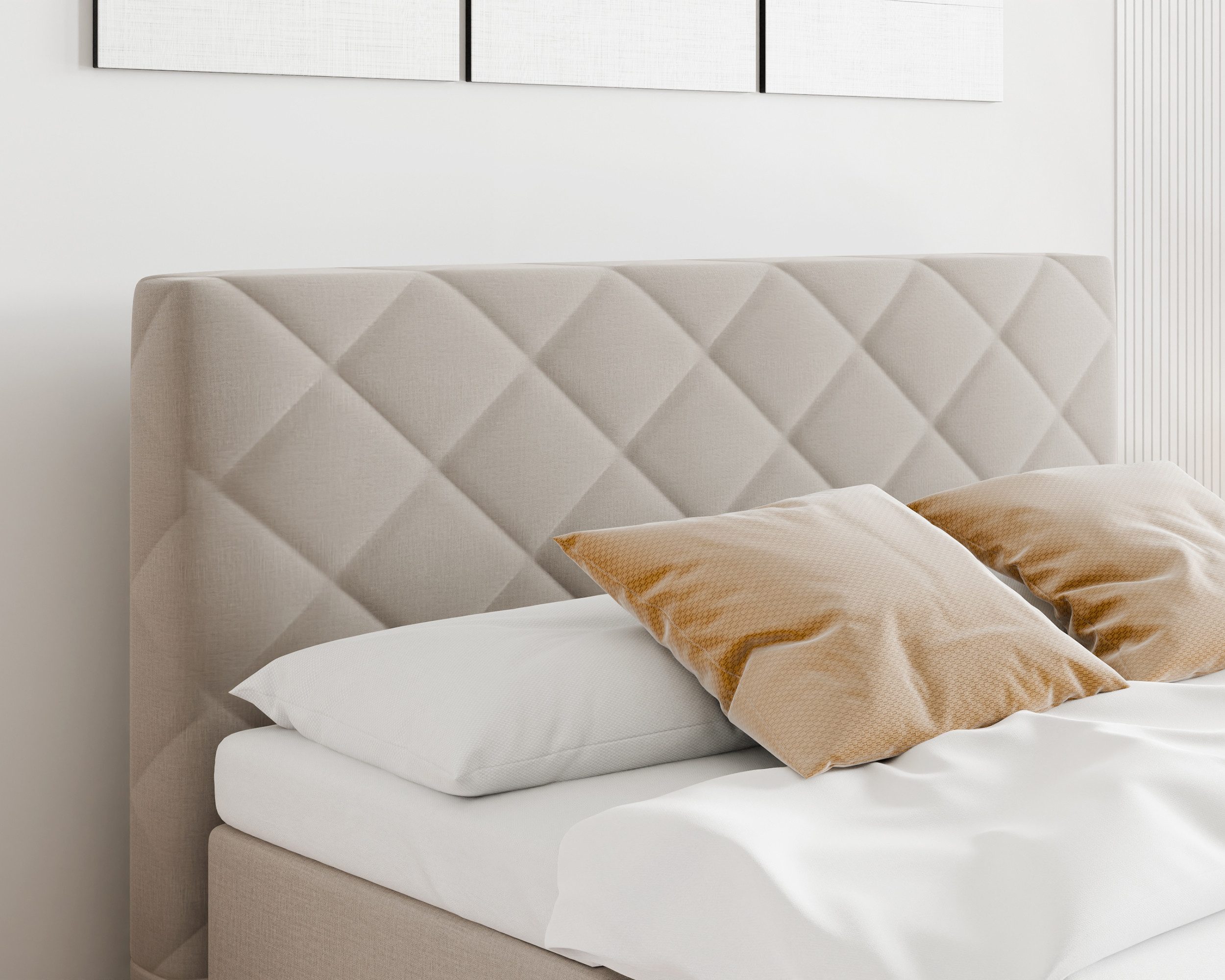Homesy Boxbett DIAMARO (Boxspringbett inkl. integrierter Matratze und Topper), Praktischer Stauraum mit seitlicher Öffnung