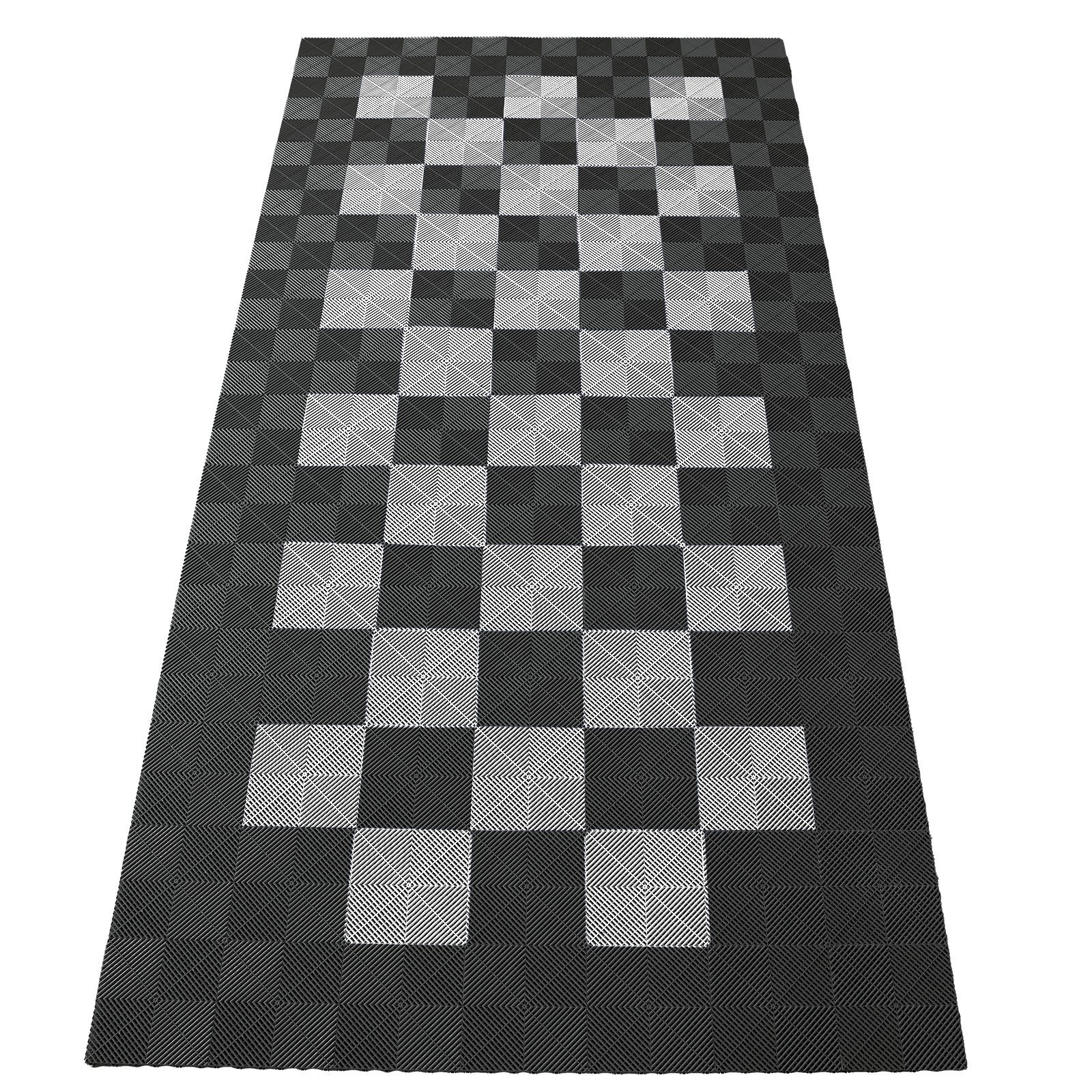 Tenzo-R Bodenfliese Performance Garagenboden Floor 2,8mx5,6m Grau Weiss Set2, grau/weiss