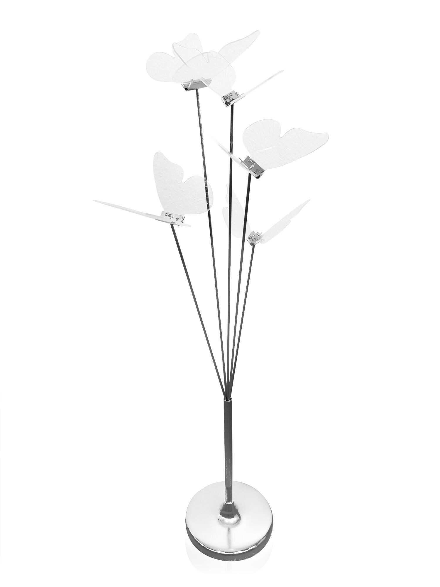 Dekorieren macht glücklich Dekofigur Schmetterling LED Stand-Lampe, 120 cm (1 St), warmweißes Licht, 5 flexible LED-Schmetterlinge & edler Metallfuß