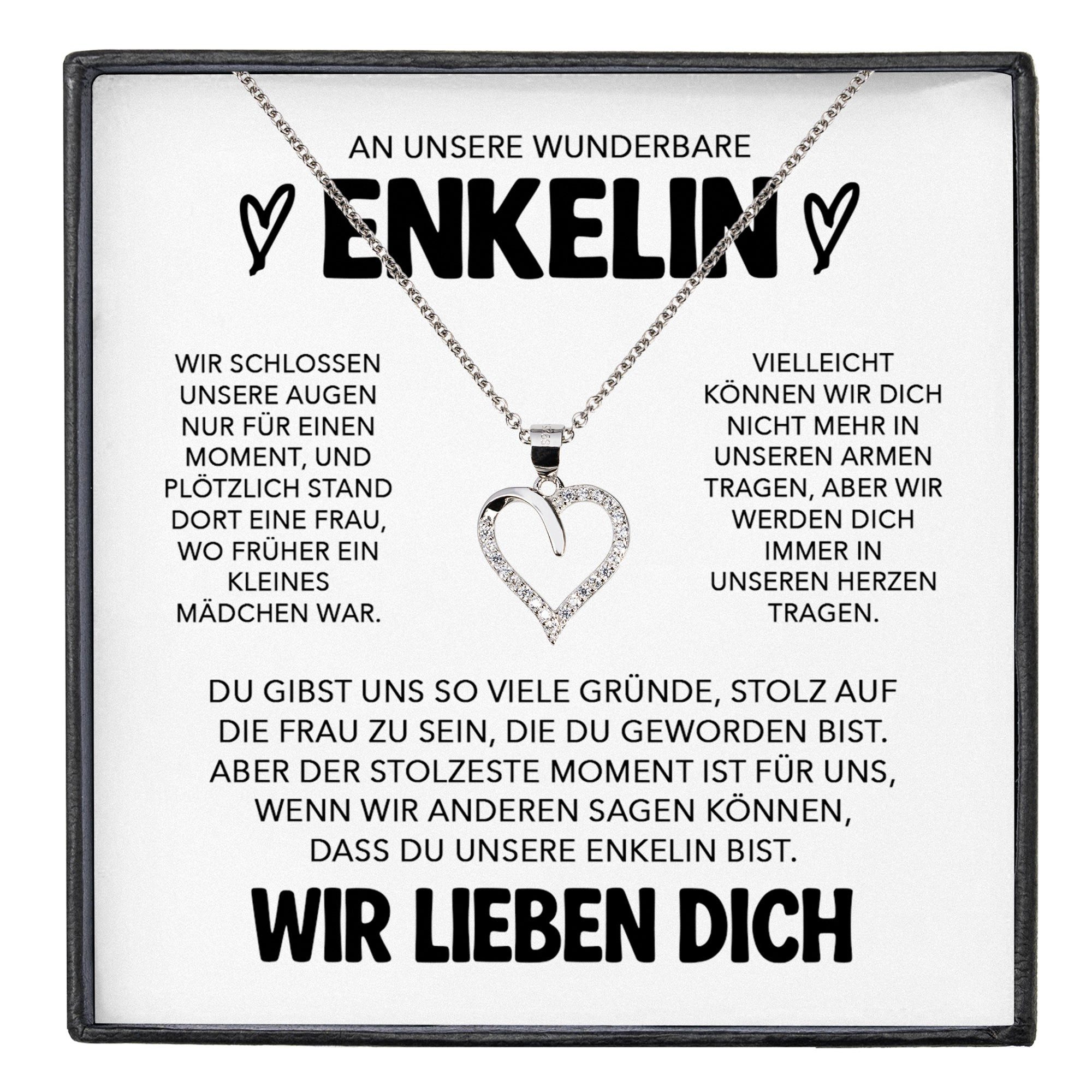 Schmuckset Unsere Enkelin Geschenk von Oma Opa Herz Halskette Mädchen Frauen
