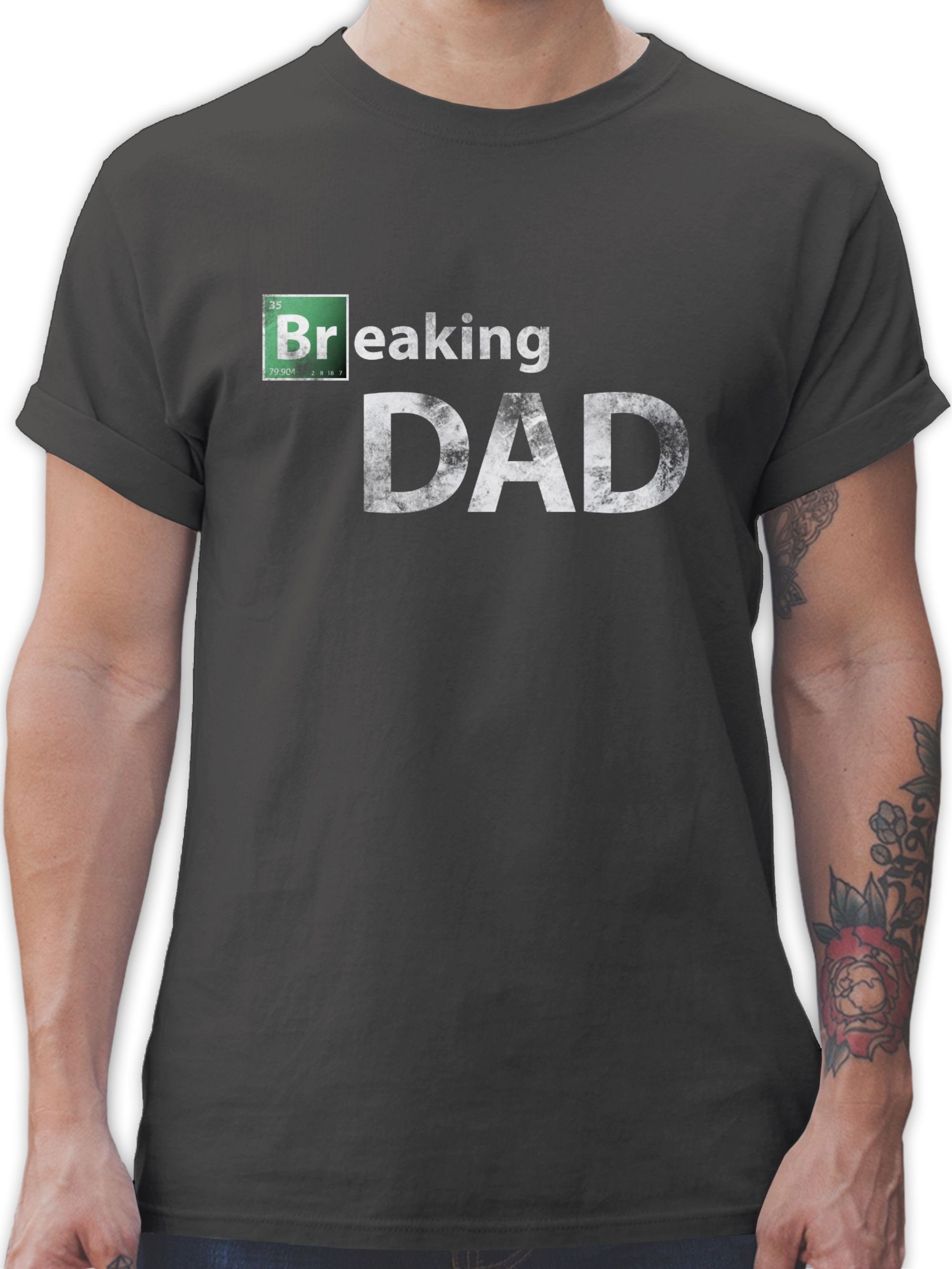 Shirtracer T-Shirt Breaking Dad Vatertag Geschenk für Papa 2 Dunkelgrau