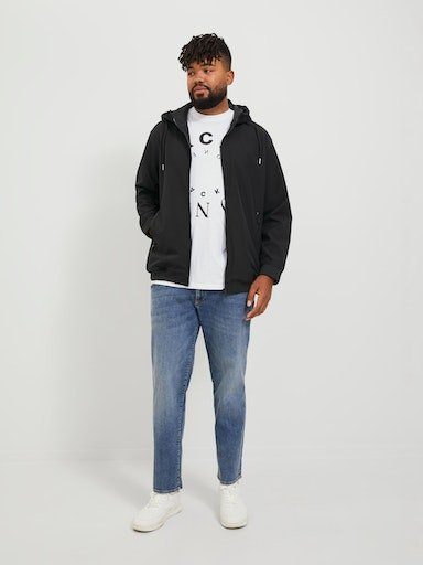 Jack & Jones PlusSize Softshelljacke JJEBASIC mit Kapuze und wasserabweisendem Stoff unifarben, modisch, regular fit, Kunstfaser