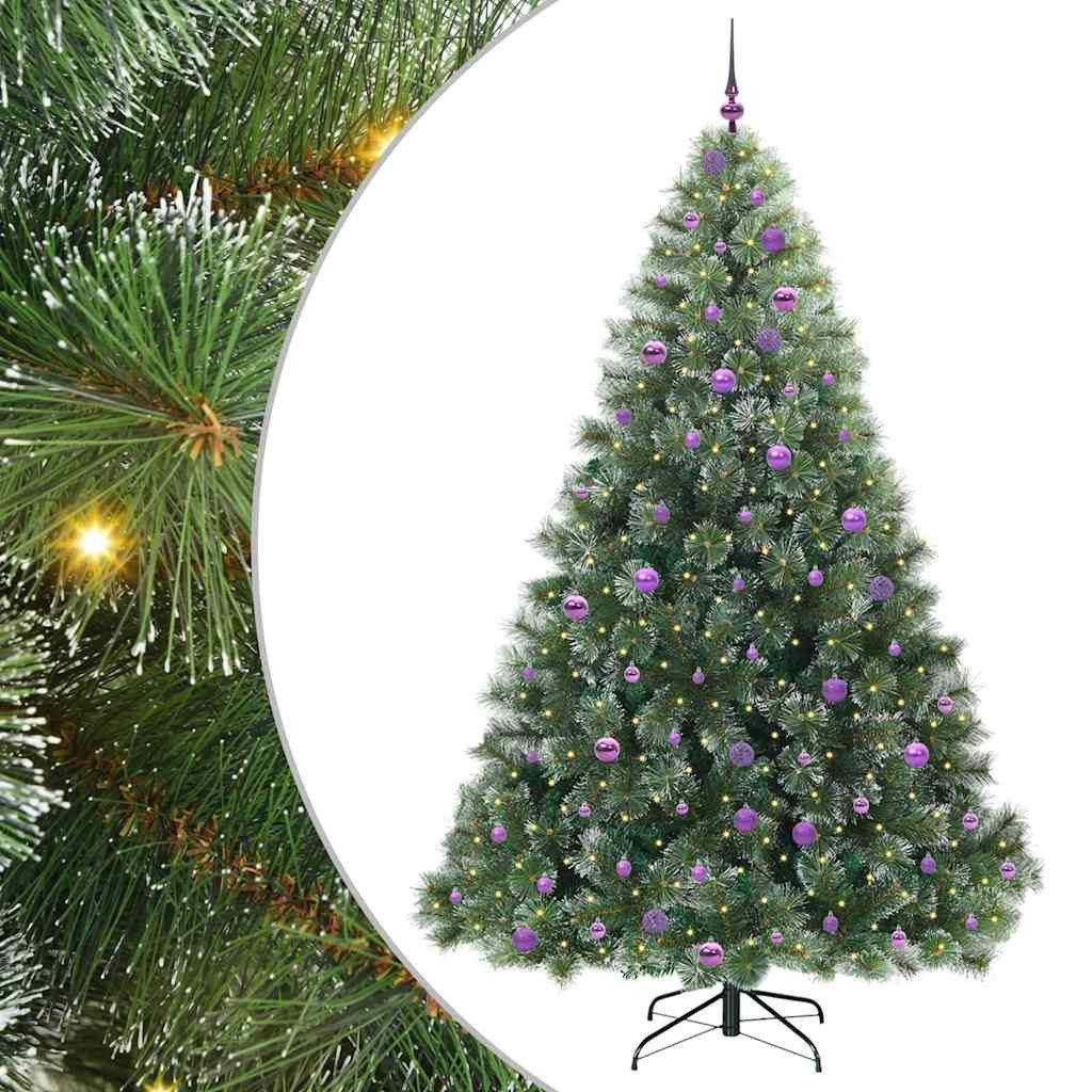vidaXL LED Baum Künstlicher Weihnachtsbaum mit 300 LEDs Grün 240 cm PE und PVC