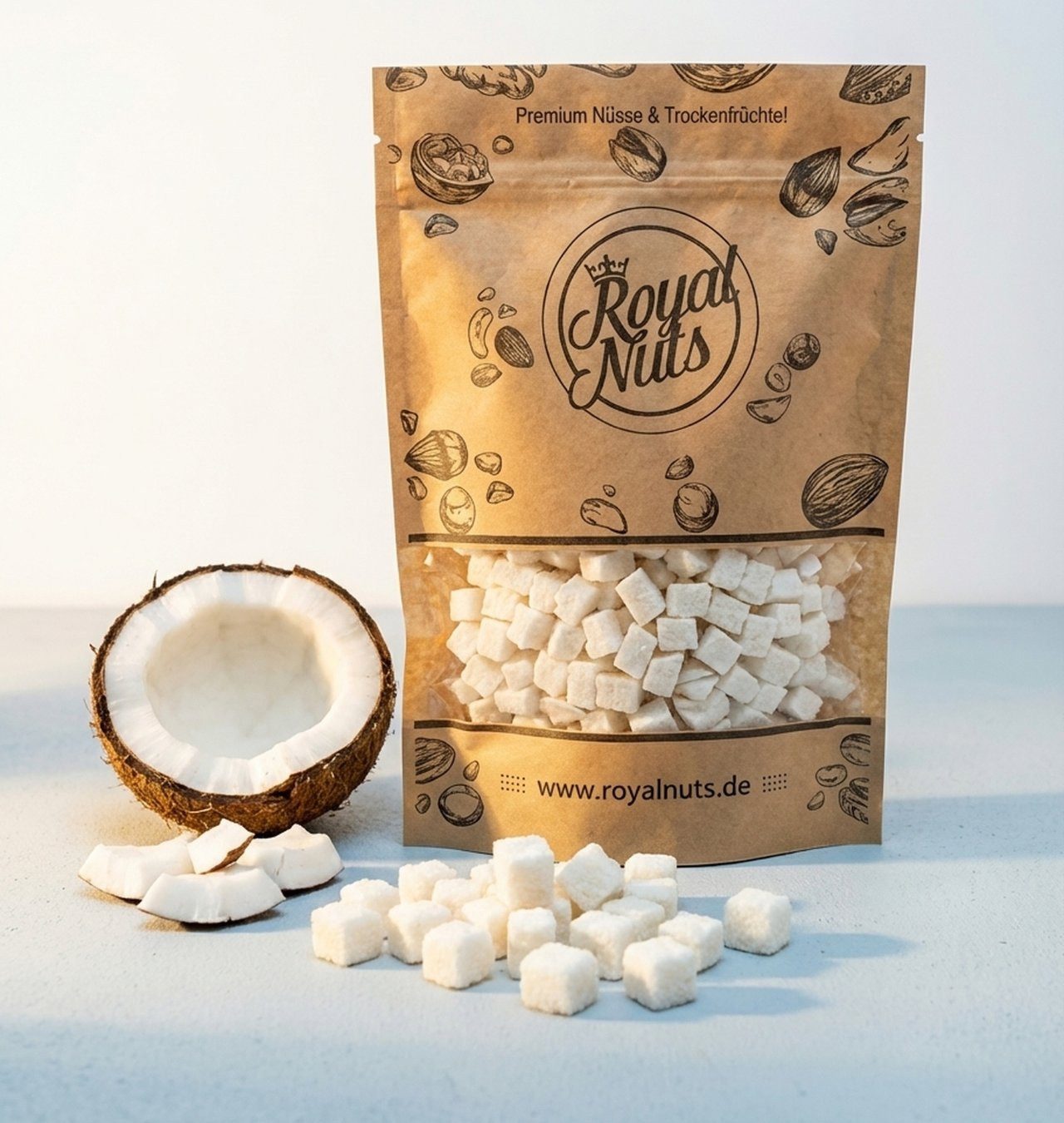 Royalnuts Genuss GmbH Trockenfrüchte 500g Kokoswürfel, Royalnuts