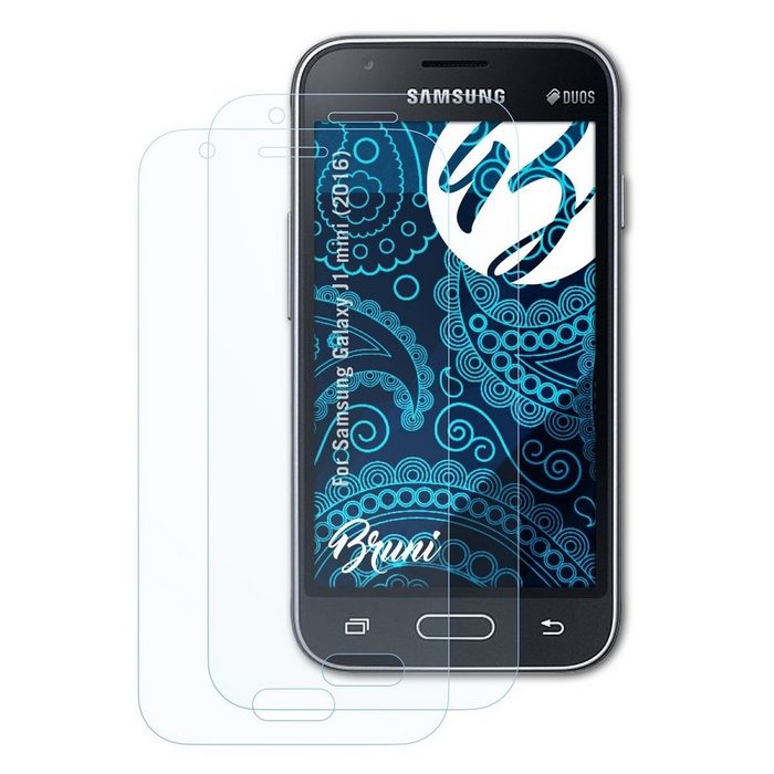 Bruni Schutzfolie für Samsung Galaxy J1 mini (2016) (2 Folien) praktisch unsichtbar