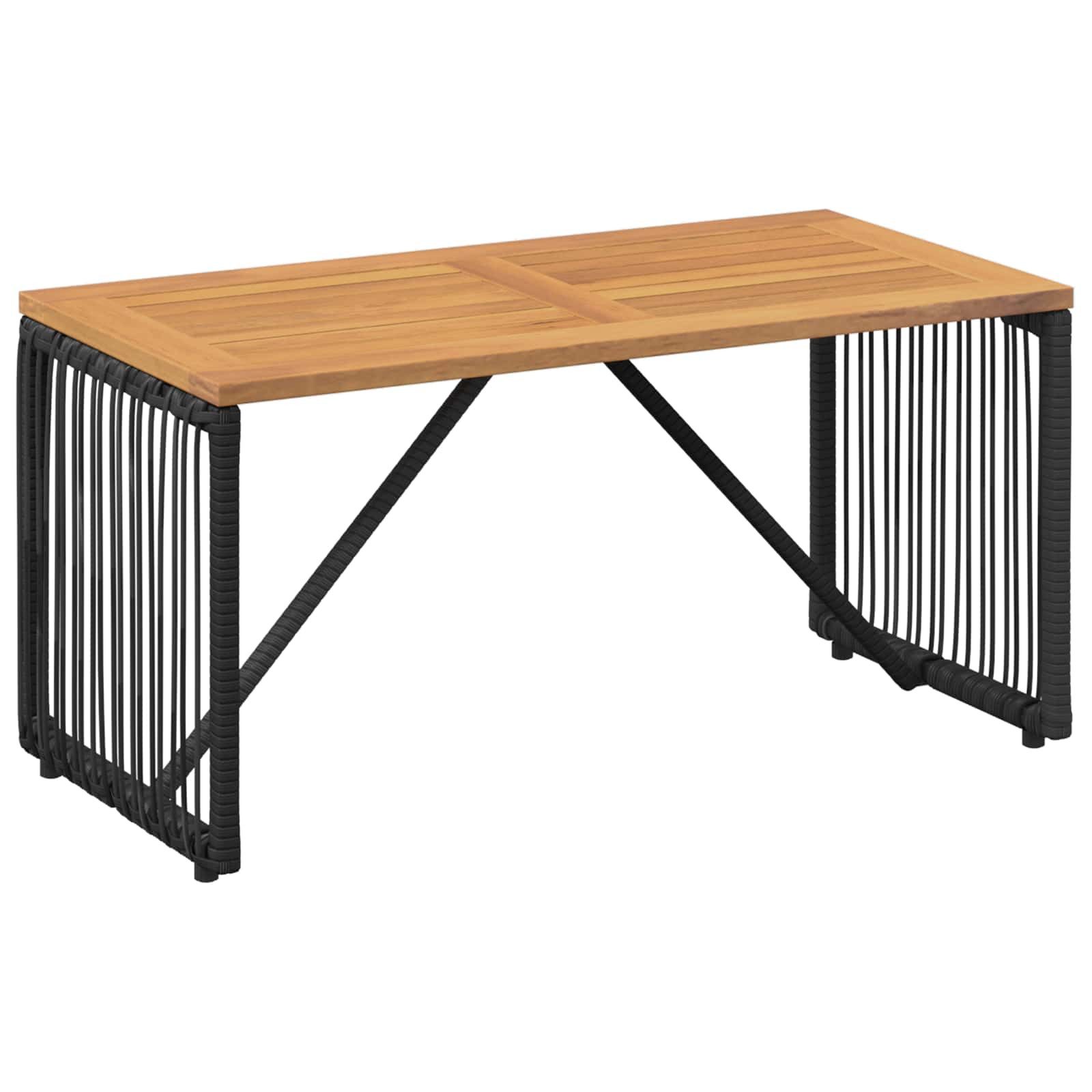 vidaXL Gartentisch Tisch für Outdoor Schwarz und Braun 80 x 40 x 40 cm Poly-Rattan (1-St)