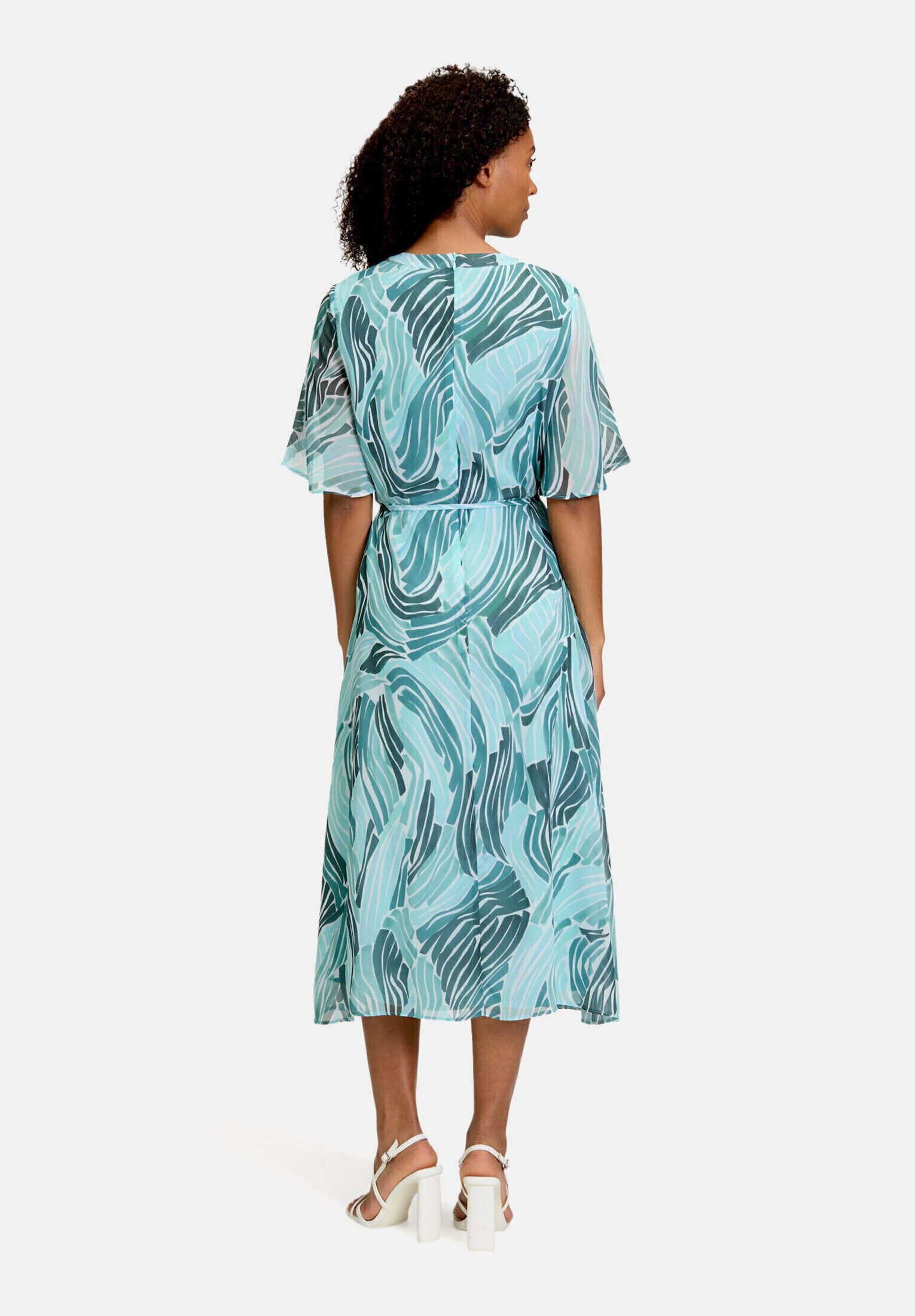 Betty&Co Chiffonkleid Damen mit Flügelärmeln Druck