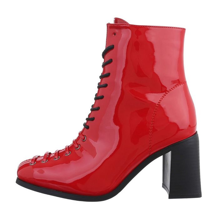 Ital-Design Damen Party & Clubwear Stiefelette Blockabsatz High-Heel Stiefeletten in Rot