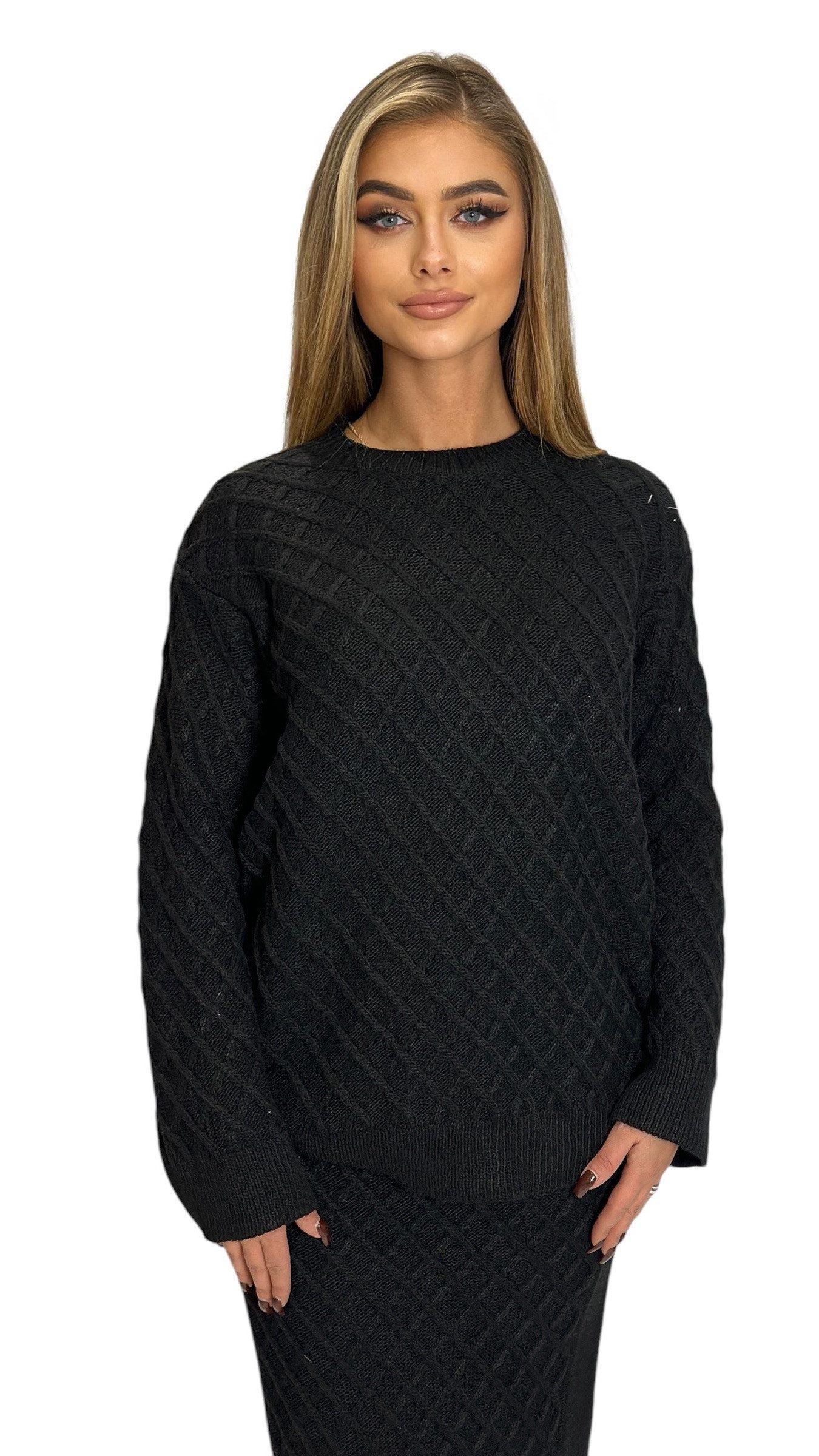 Mississhop Strickkleid Strickset Strickanzug Rock Pullover Damen M.394
