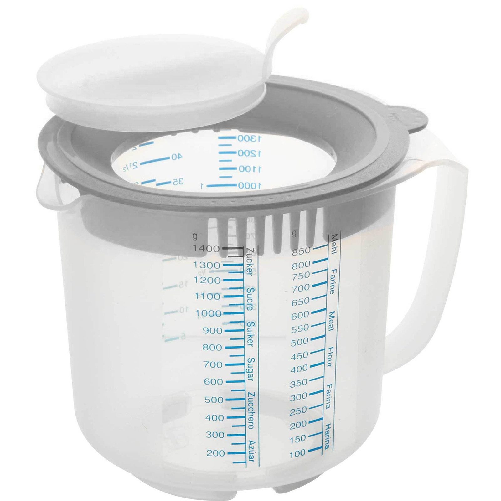 Dr. Oetker Küchenhelfer Messbecher Mess- und Rührbecher 1,4 Liter, Kunststoff, (3-St)