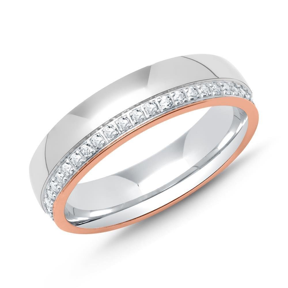 Vivo Silberring Sterlingsilber Ring Bicolor mit Zirkonia R8583-CZ