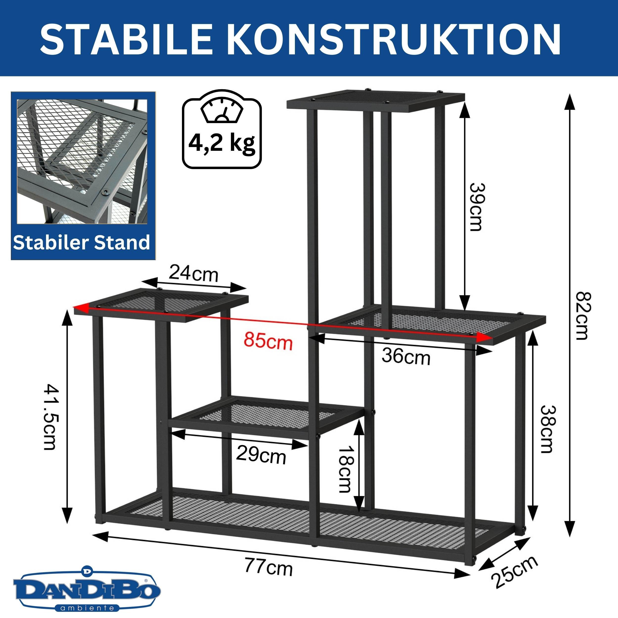 DanDiBo Blumenständer Blumenregal Metall Schwarz 4 günstig online kaufen