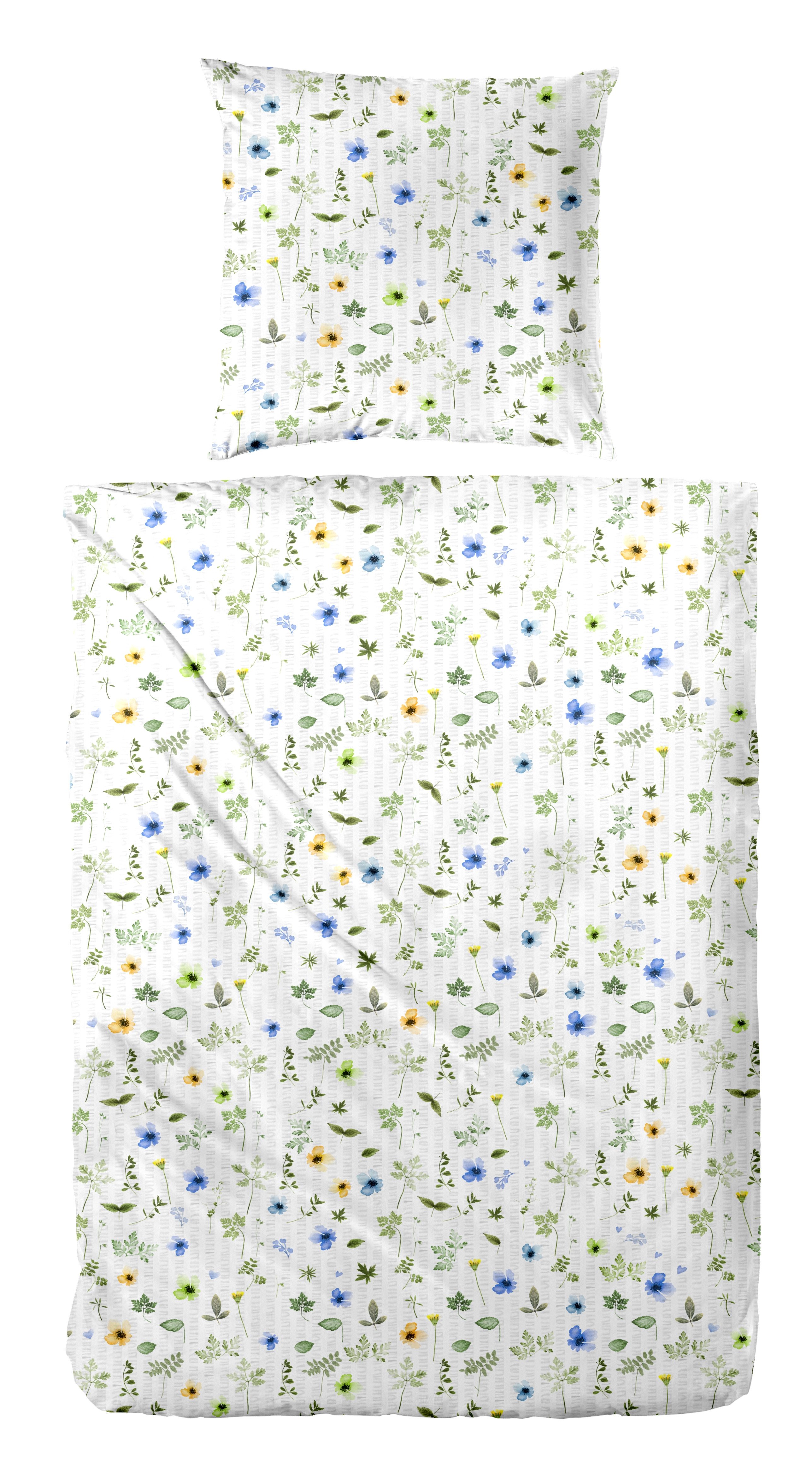 Primera Bettwäsche Soft-Seersucker-Bettwäsche Wildflower, Soft-Seersucker, 2 teilig