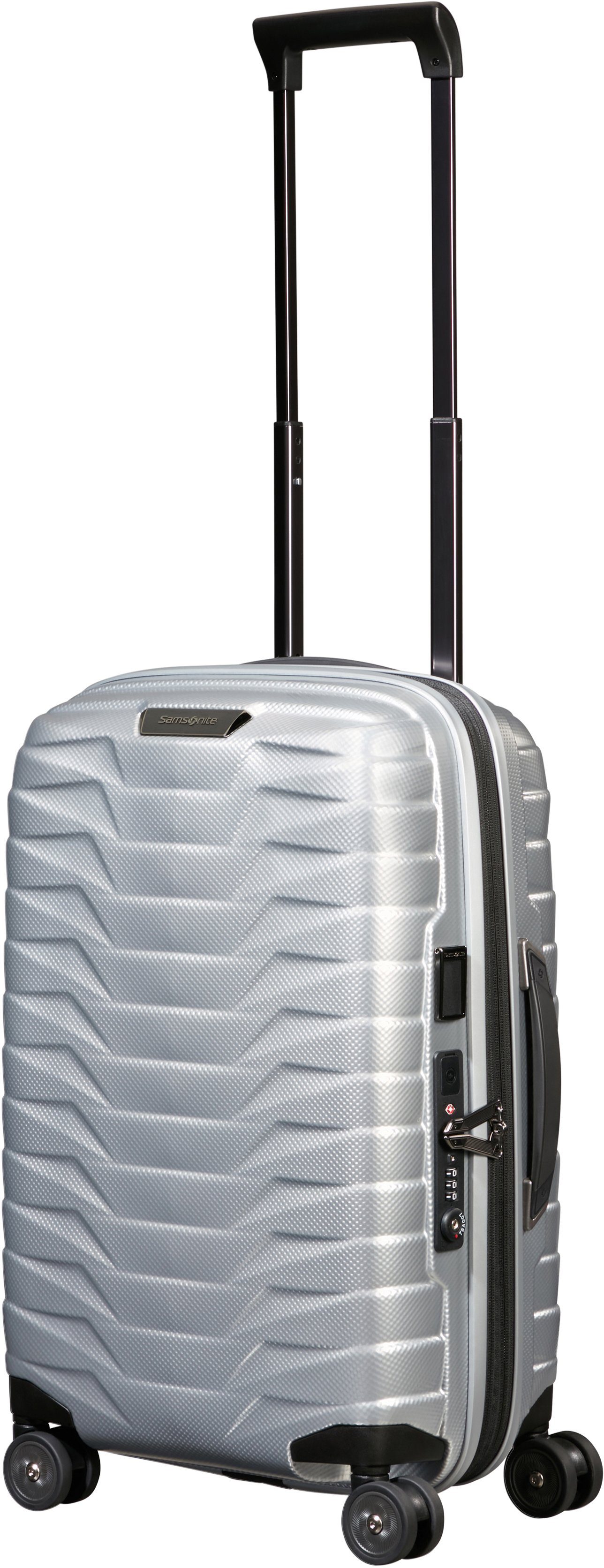 Samsonite Hartschalen-Trolley Proxis, 55 cm, 4 Rollen, Handgepäck Trolley Volumenerweiterung USB-Schleuse TSA-Zahlenschloss