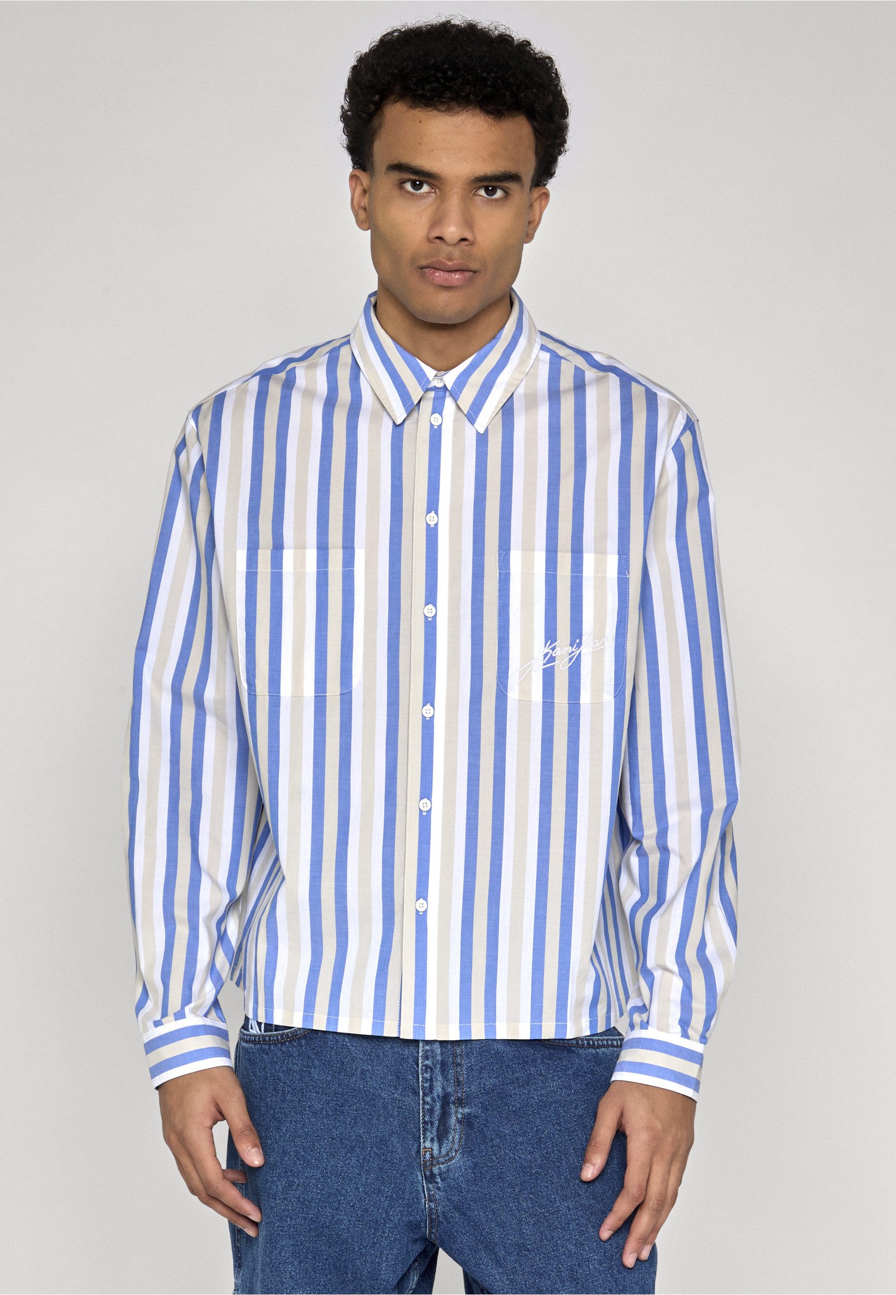 Karl Kani Langarmhemd Karl Kani Kani Jeans Stripe Oversized Shirt (1-tlg)