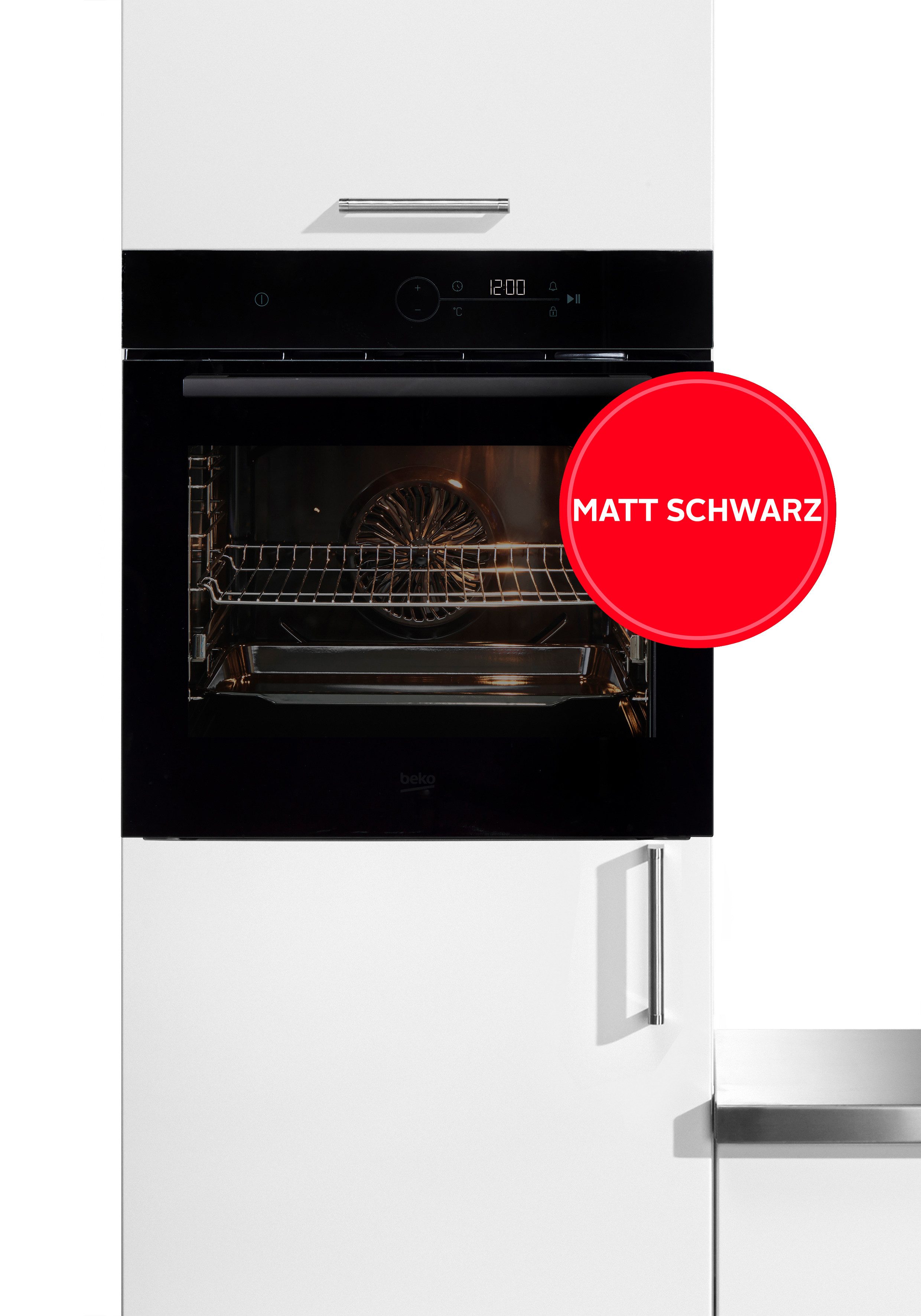 BEKO Einbaubackofen BCBIM17400B, mit 1-fach-Teleskopauszug, SteamShine, Mit AirFry knusprig frittieren im Ofen – ganz ohne zusätzliches Fett