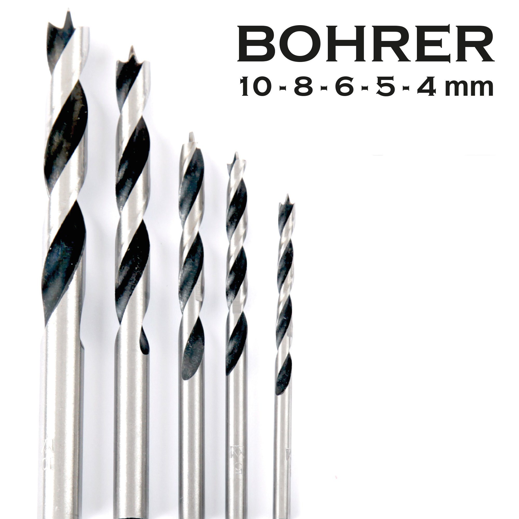 MEISTERCRAFT Bohrersatz Bohrerset, (11-tlg), Holzbohrer Set inkl. Bohrschablone - Spiralbohrer