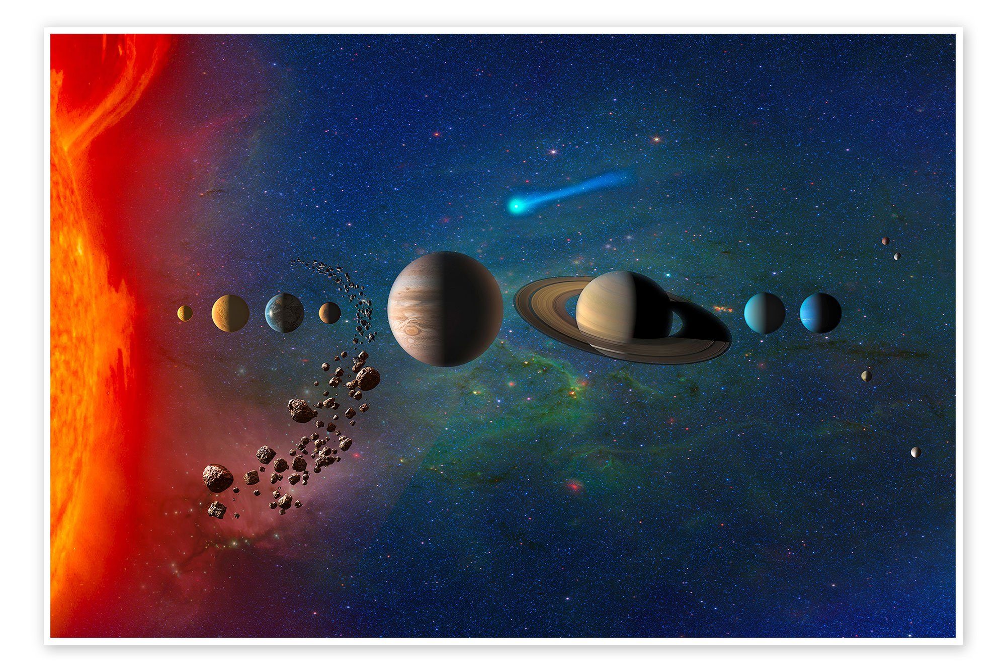 Posterlounge Poster NASA, Sonnensystem, Illustration
