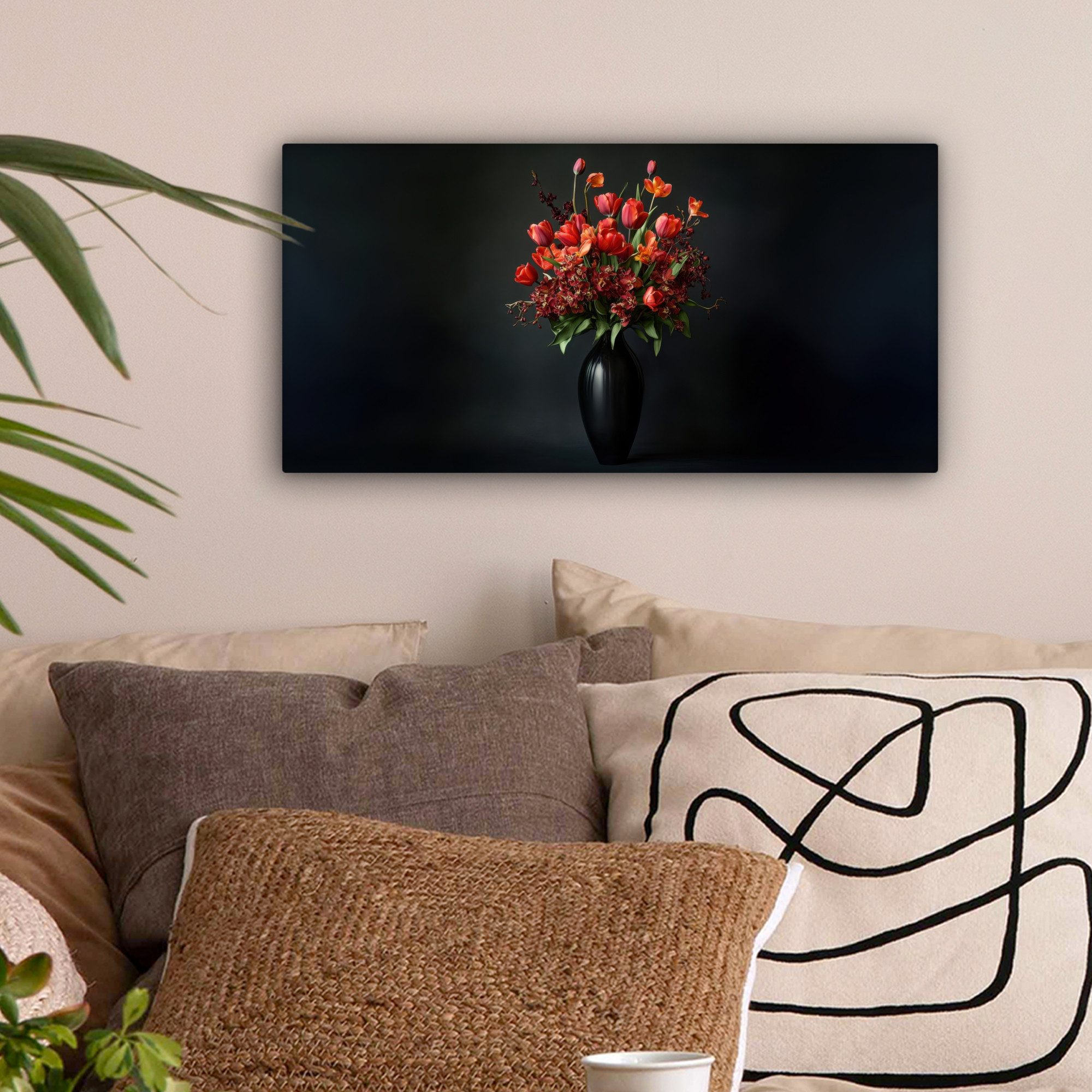 OneMillionCanvasses® Leinwandbild Panorama Blumenstrauß - Tulpen günstig online kaufen
