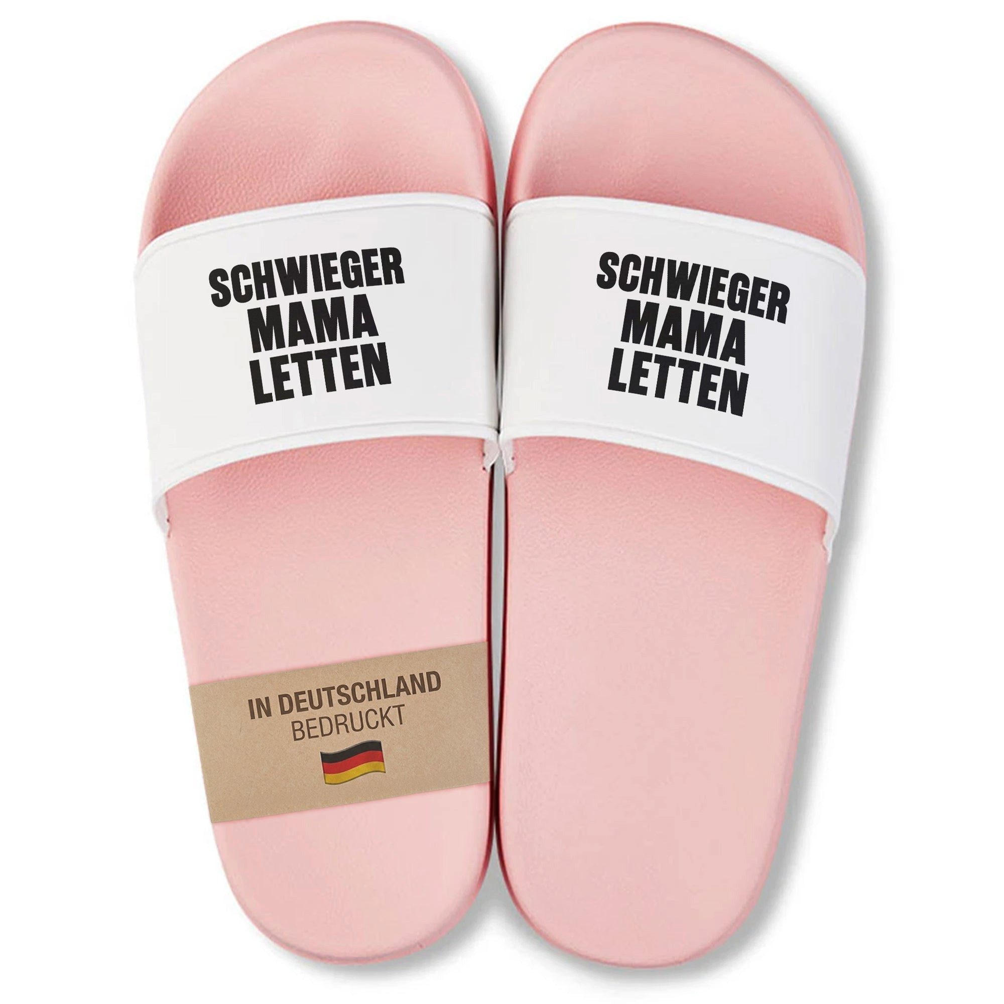22Feels Schwiegermutter Geschenk Geburtstag Badelatschen Pink Damen mit Spruch Badepantolette IN DEUTSCHLAND BEDRUCKT