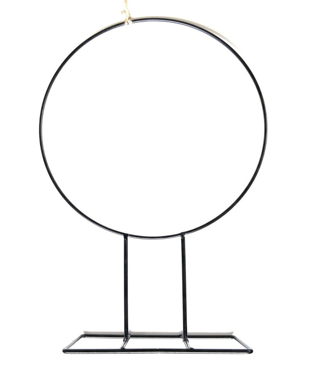 INNA-Glas Deko-Ringe Deko Ring FREYDIS, mit Fuß, schwarz, 60cm, Ø48cm