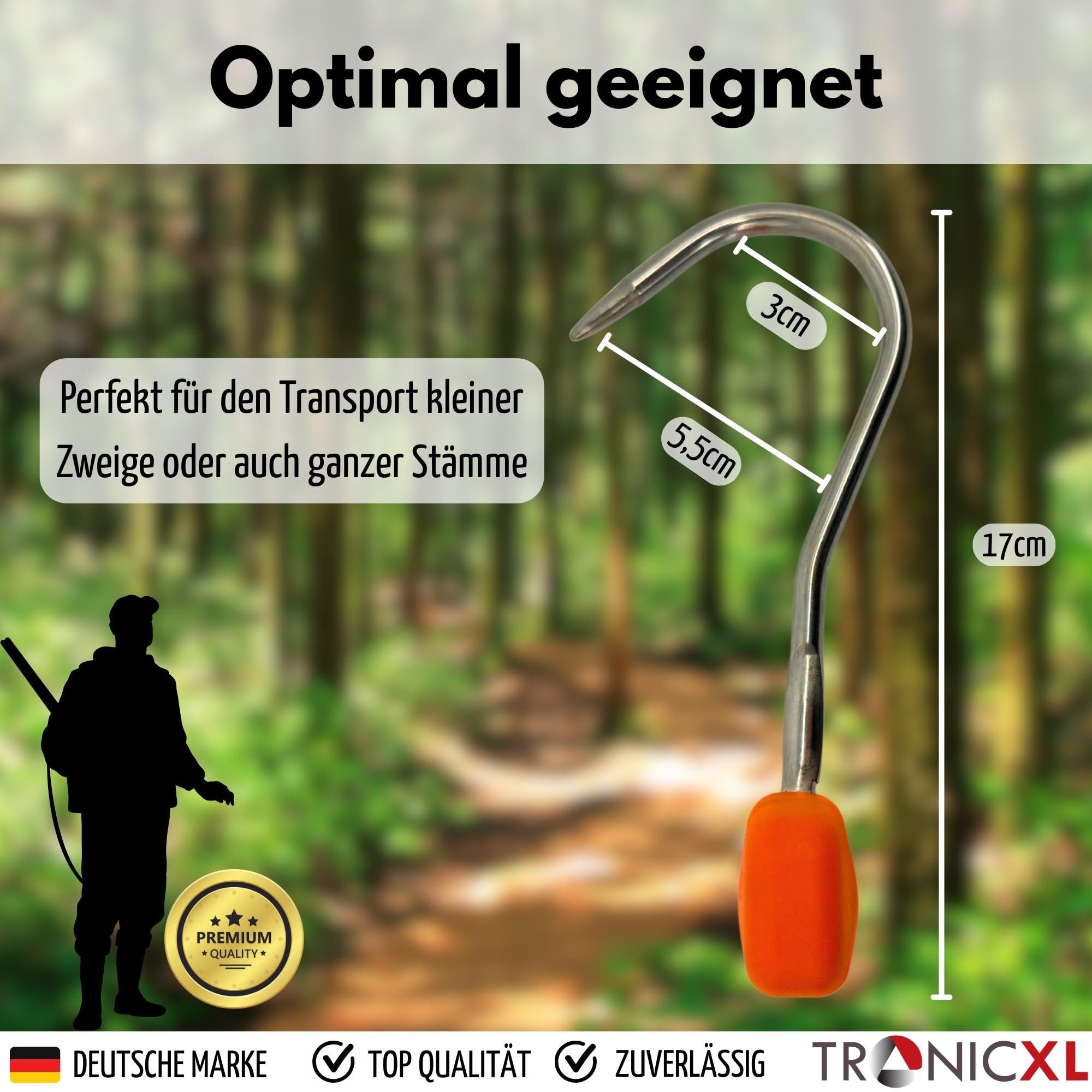 TronicXL Stammheber 2X Forsthaken Hebehaken Packhaken Lasthaken Wendehaken Handhebehaken, 2-tlg.]