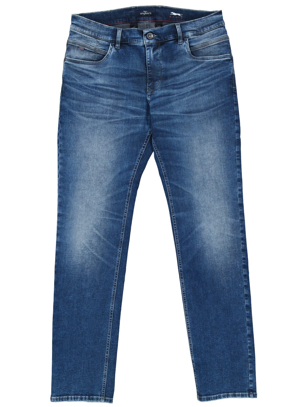 Engbers Stretch-Jeans Herren Jeans 5-Pocket Superstretch, Taubenblau