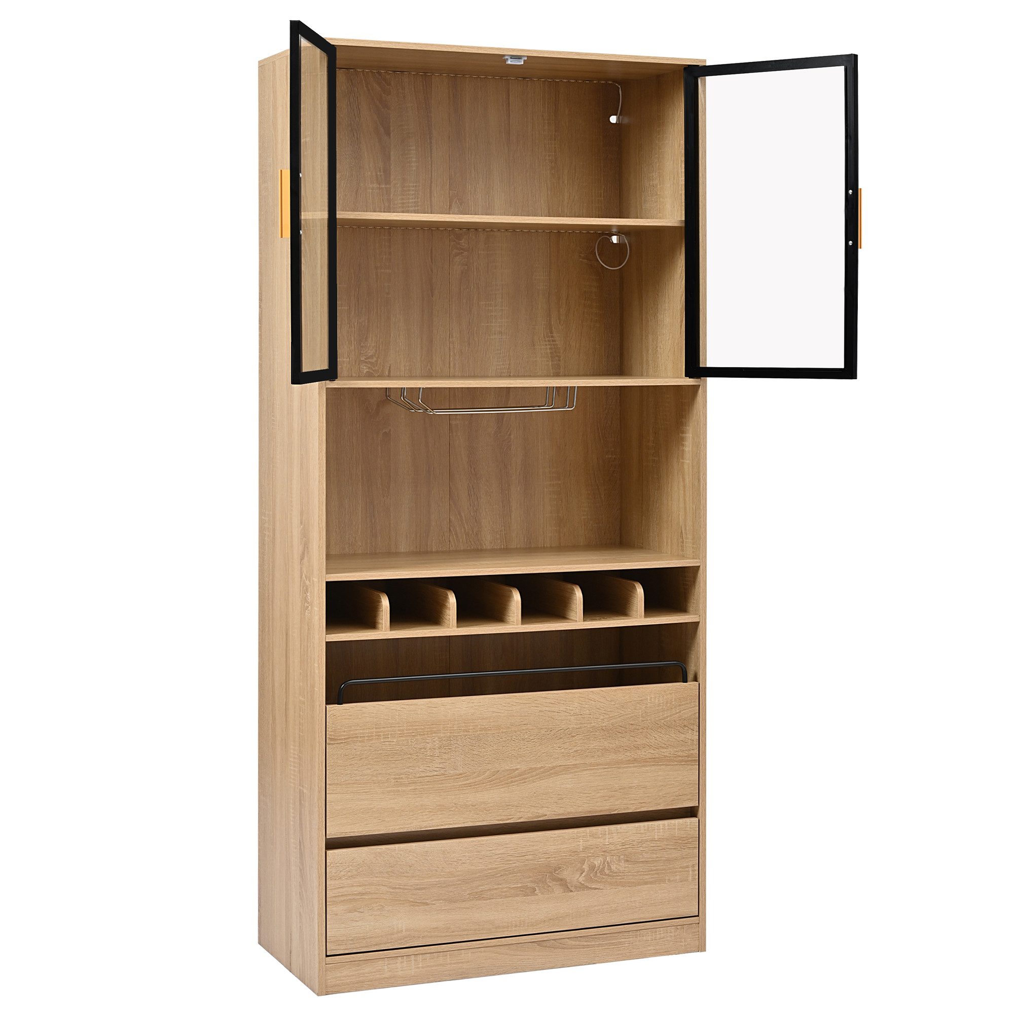 KLAM HOME Vitrine Badezimmerschrank,Spirituosenschrank, mit Glastüren günstig online kaufen