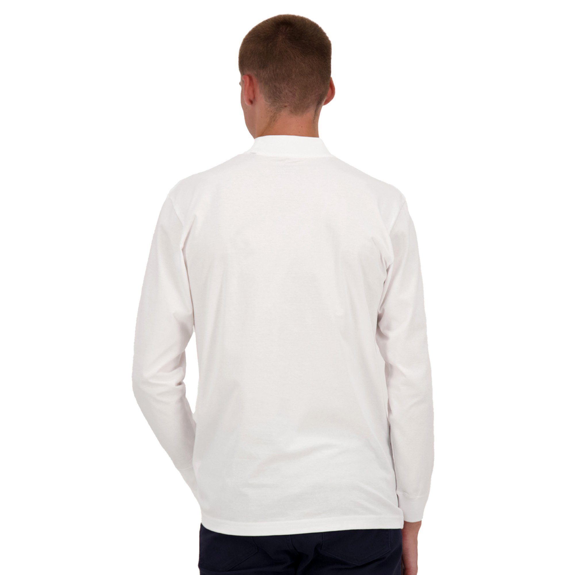 RAGMAN Sweatshirt Herren Stehkragen-Pullover - Basic Weiß Langarm