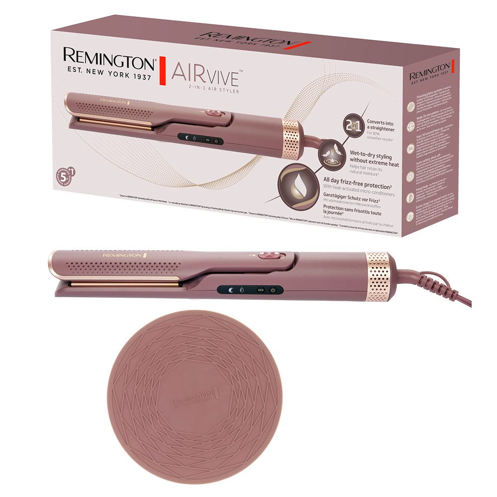 Remington Warmluftbürste AIRvive2-in-1 Airstyler(AS8930), 2-in-1 Glätteisen: Nass-& Trockenanwendung, Ionic Air, Anti Frizz
