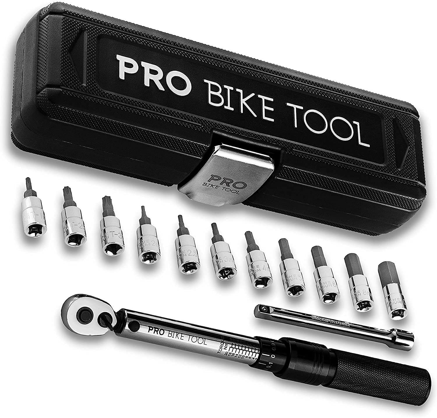 Pro Bike Tool Drehmomentschlüssel Drehmomentschlüssel Umschaltknarre, Zoll Carbon Antrieb 1/4 Motorrad Silber Fahrrad