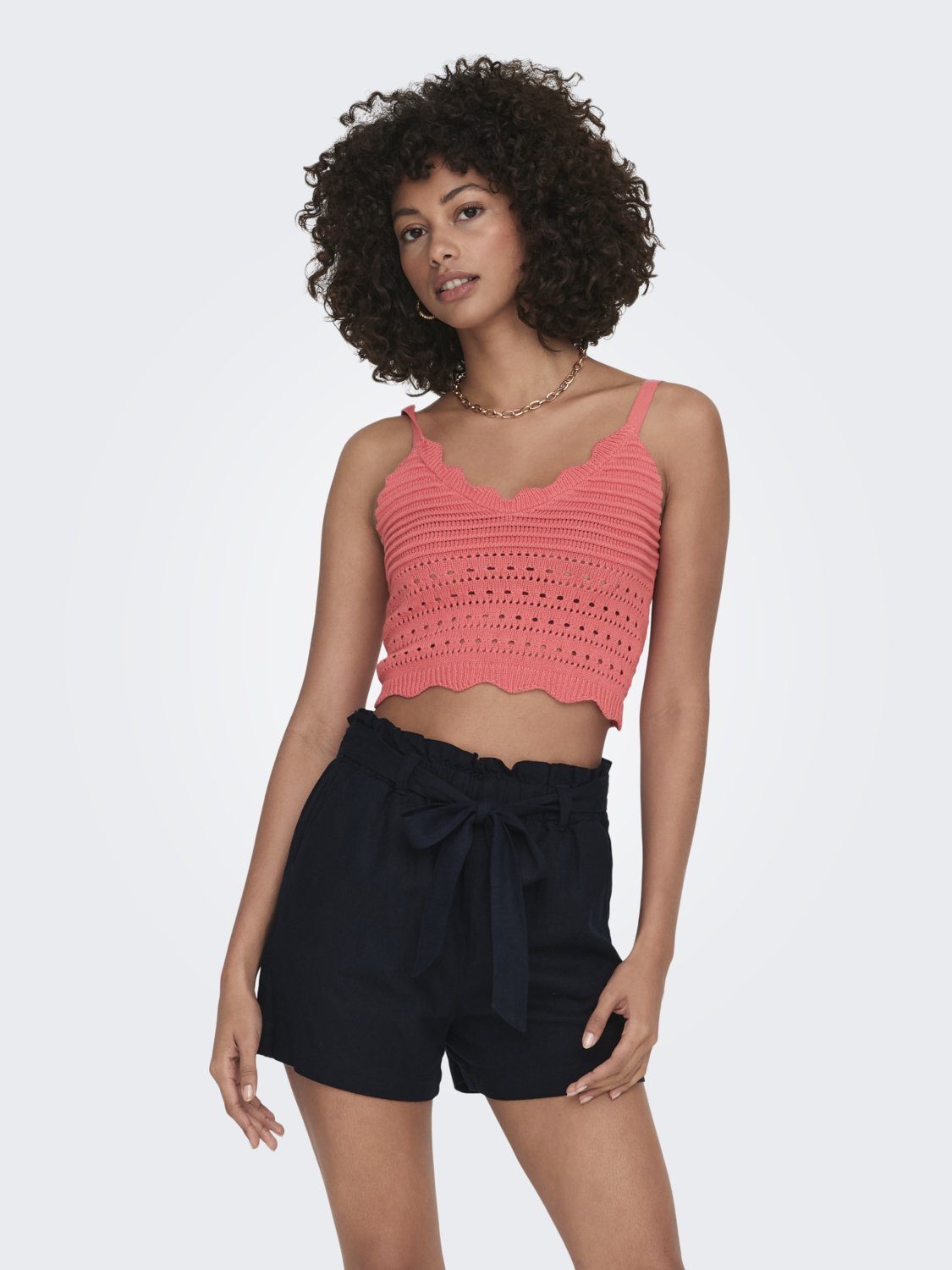 JACQUELINE de YONG Shirttop Gestricktes Crop Top JDYIDA 4975 in Rosa-2