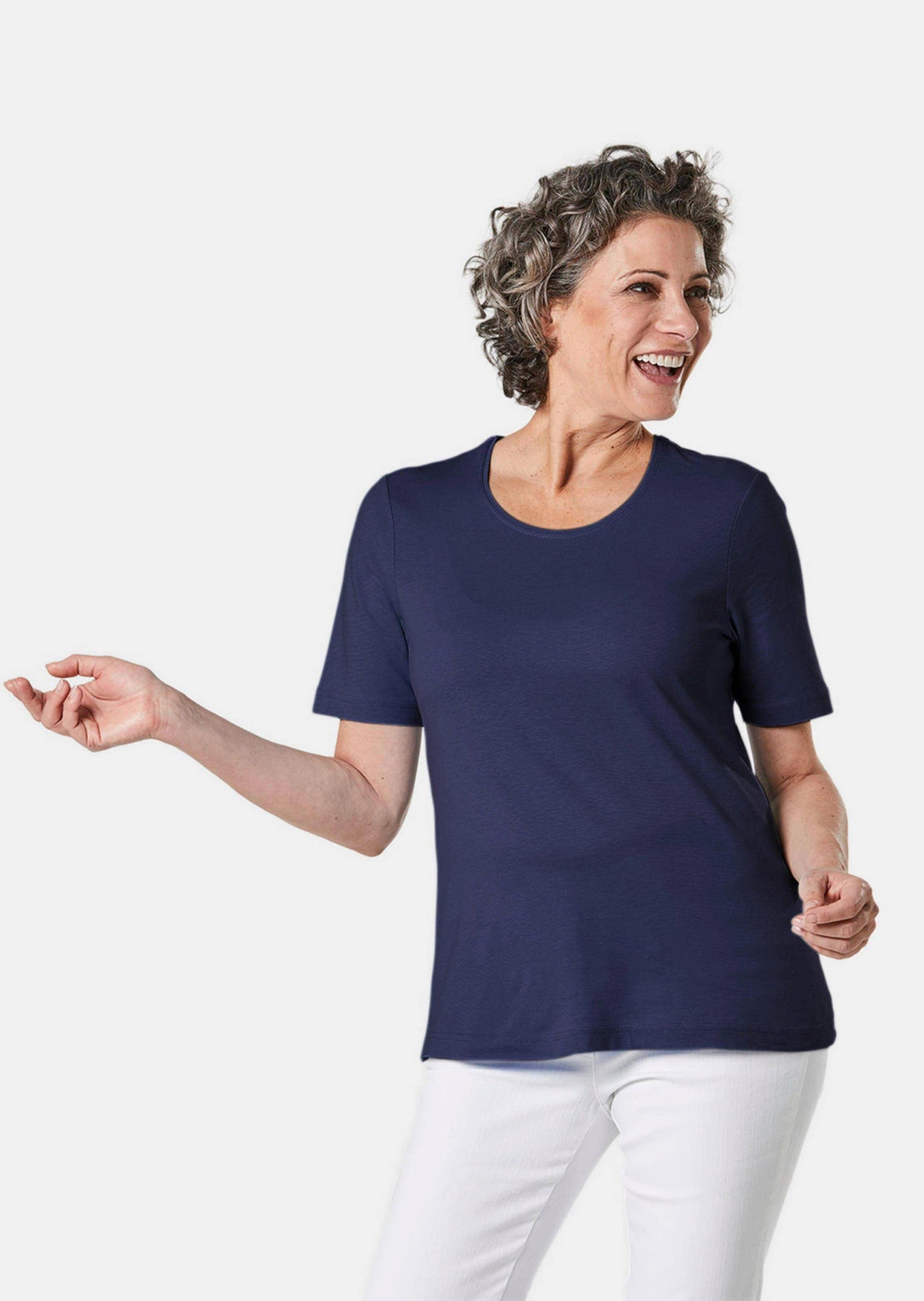 T-Shirt Basic Baumwollshirt mit kurzem Arm