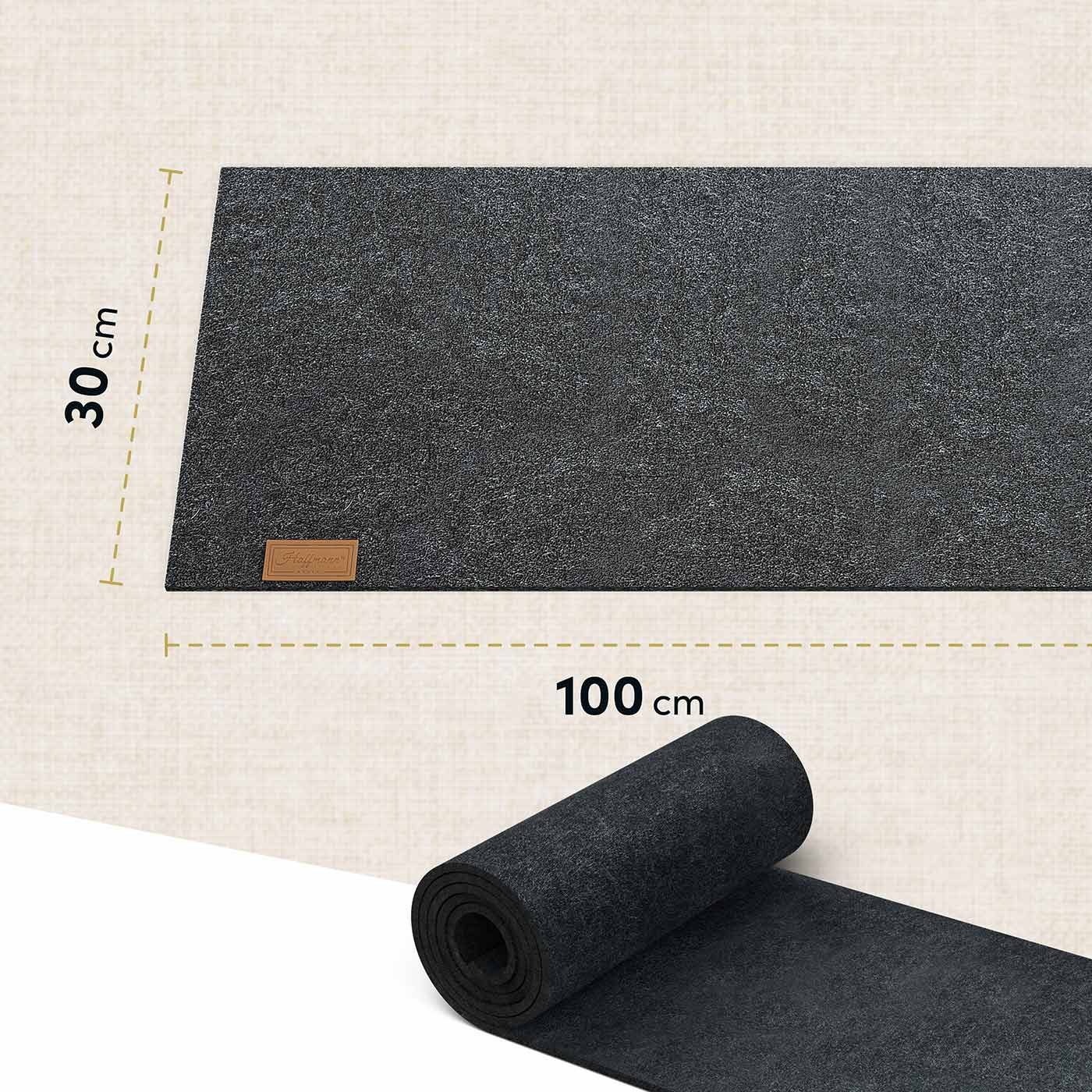 Hoffmann Germany Tischläufer Filz Tischläufer 100×30 cm, anthrazit, hitzebeständig, abwaschbar, 5 mm Filz, abwaschbar, 200°C, 90% Polyester, zeitloses Design – Bild 5 von 5