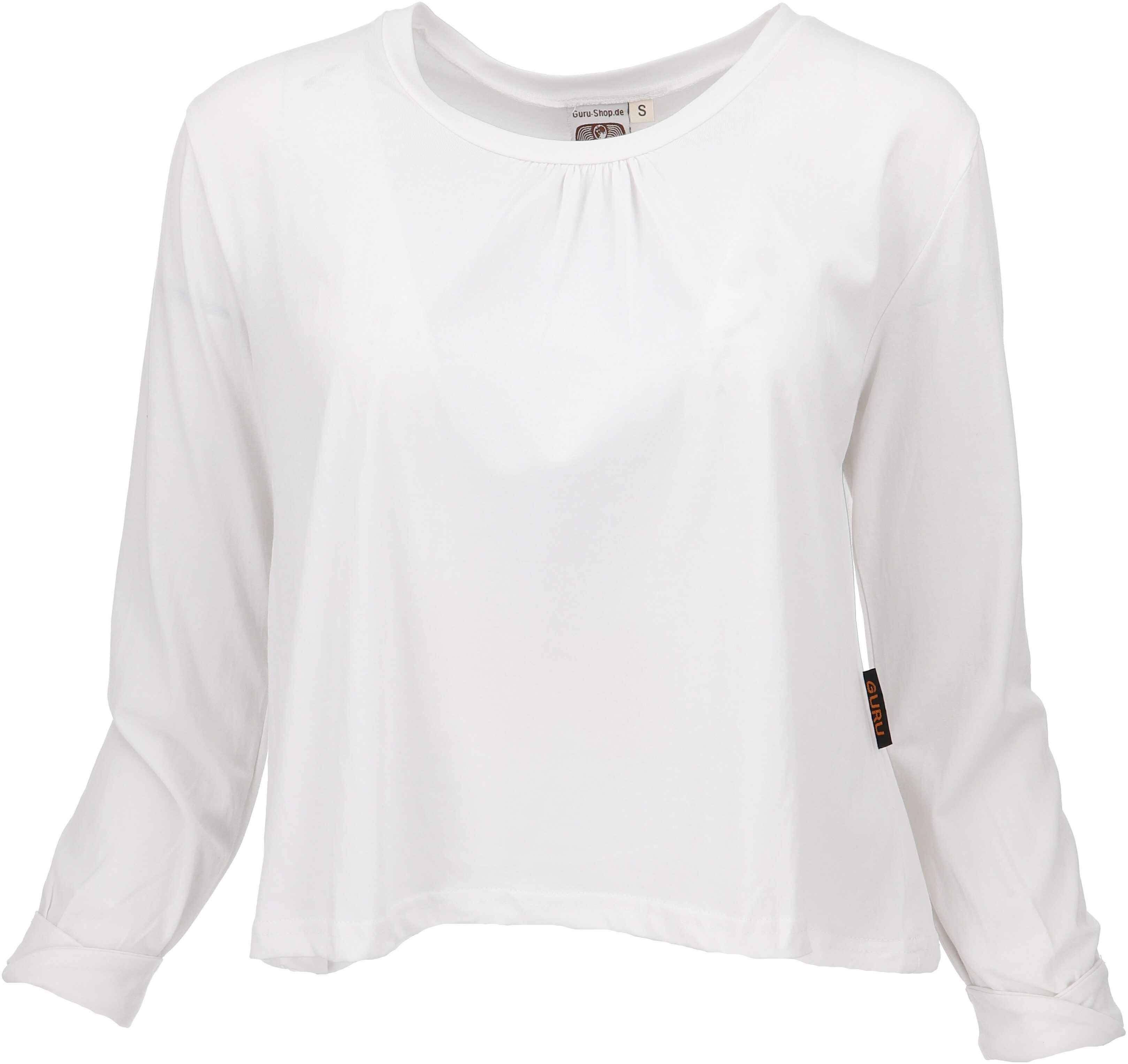 Guru-Shop Longsleeve Einfarbiges Basic Shirt, lockeres günstig online kaufen