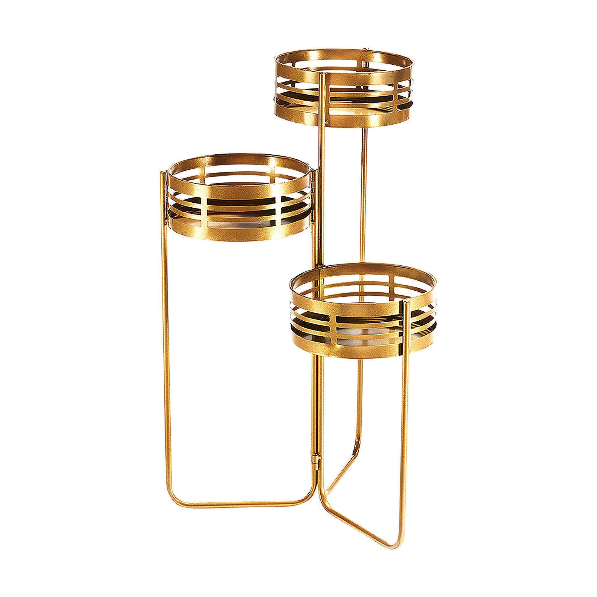 Kobolo Blumenständer Pflanzenständer Blumentreppe - gold - Metall (1 St) günstig online kaufen