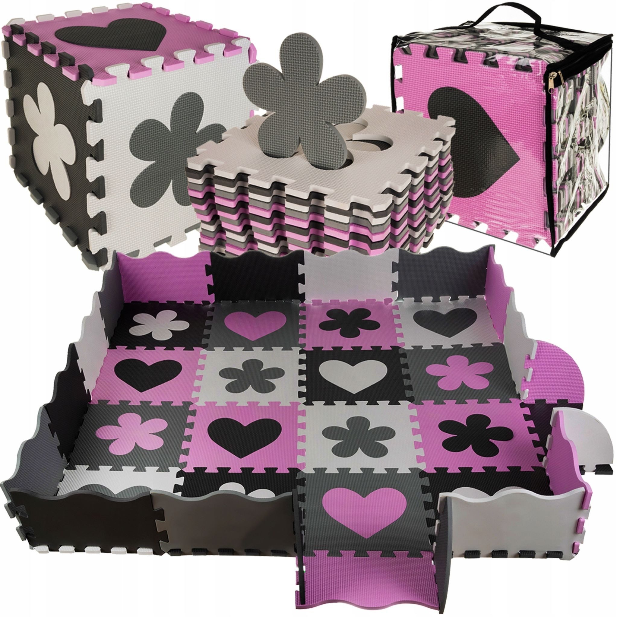 ISO TRADE Puzzlematte Große Schaumstoffpuzzle-Matte, 36 Teile, EVA, rutschfest, wasserdicht