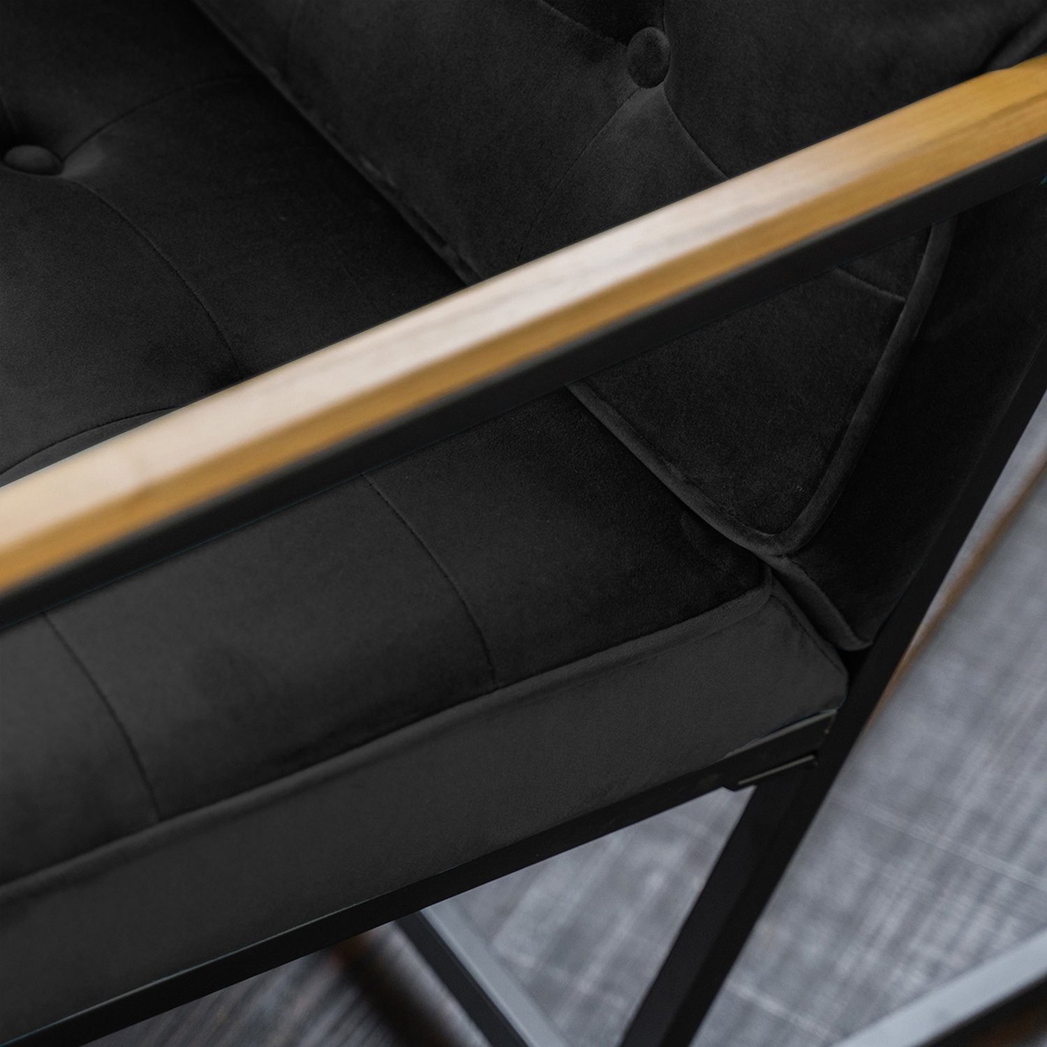 KAWOLA Sofa ARLY, versch. Farben Velvet schwarz Polsterbank