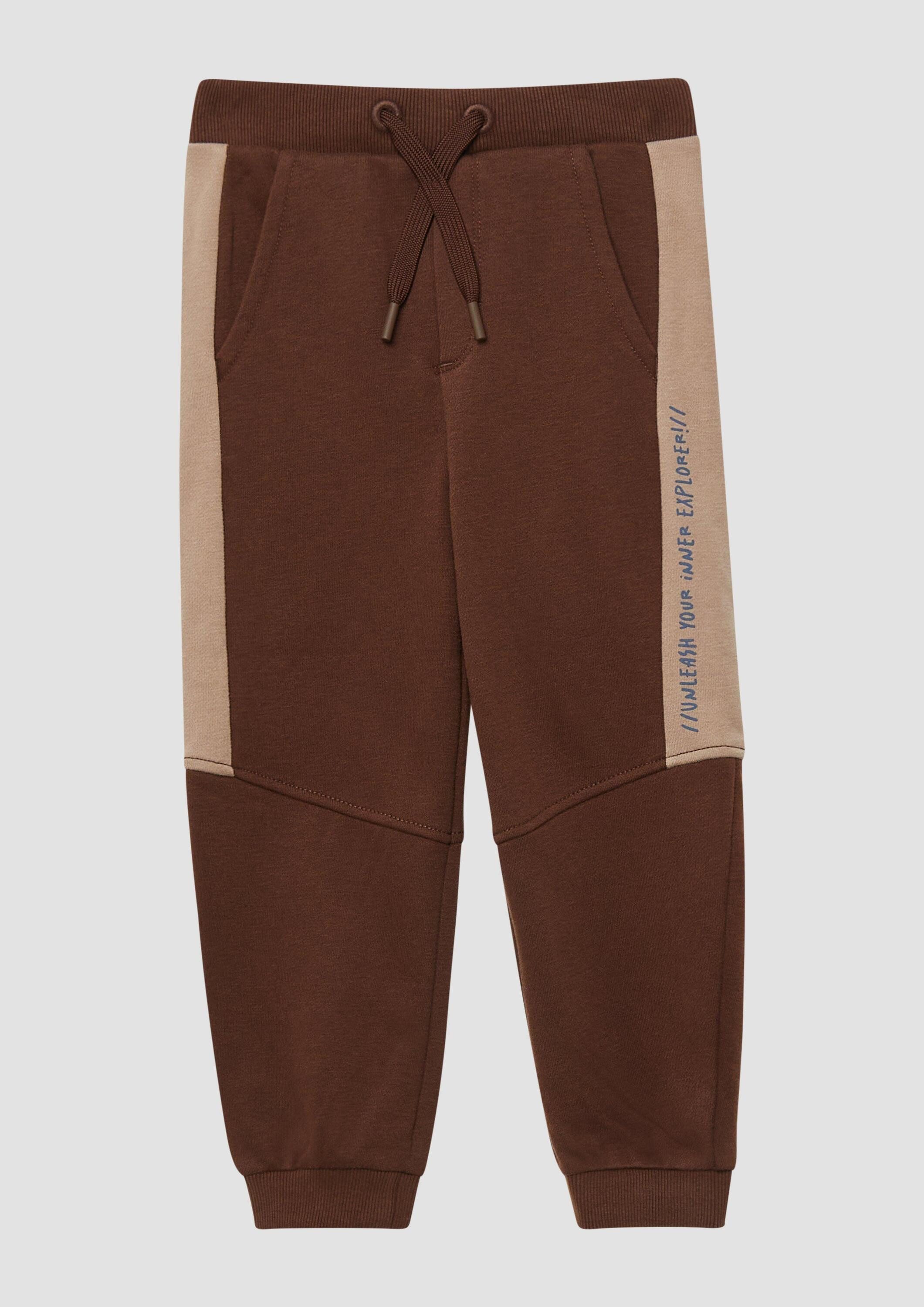 s.Oliver Jogginghose Leggings Joggpants mit Kontrast-Streifen und Print-Detail