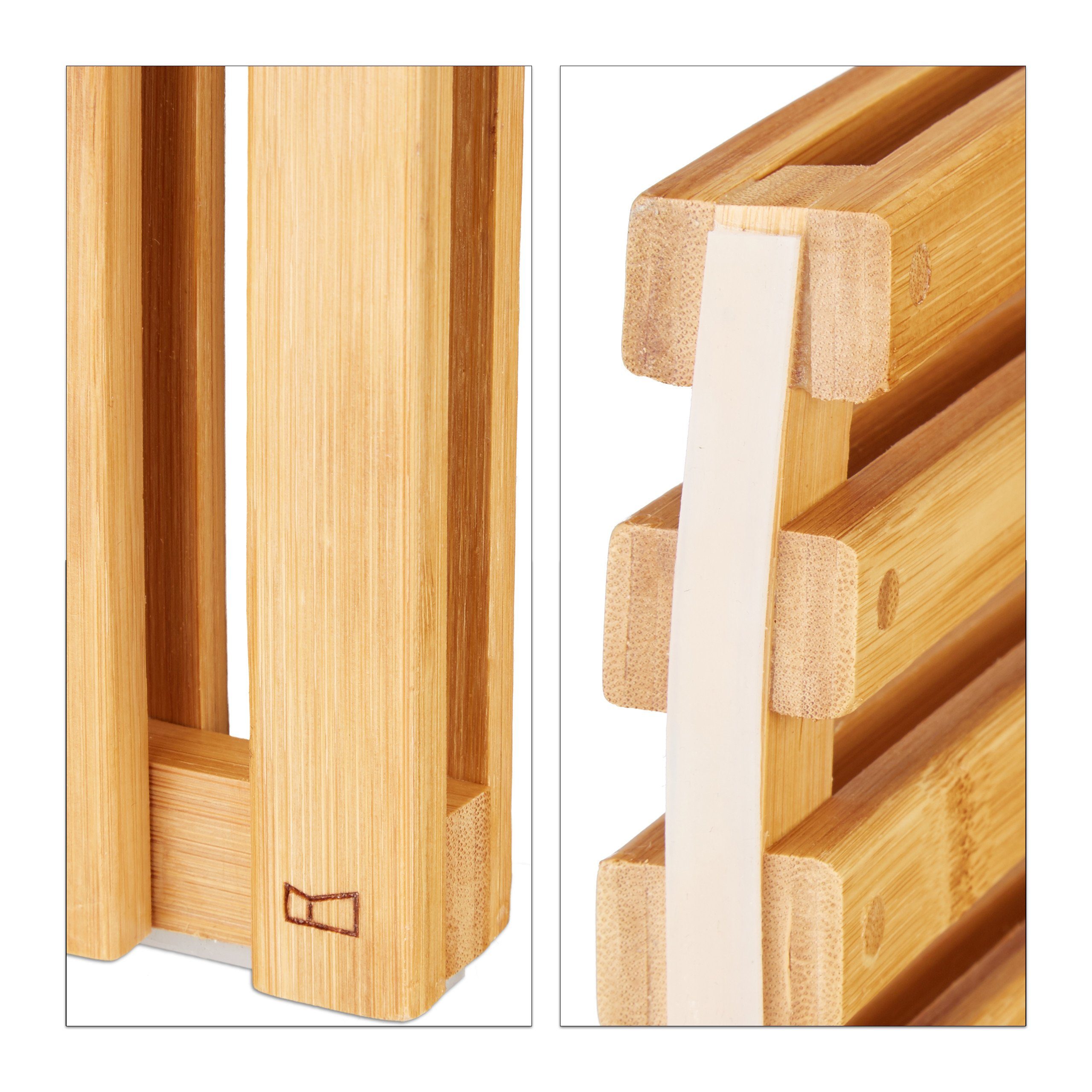 relaxdays Sitzhocker Garderoben Hocker im Bambus Design (1 St) – Bild 5 von 5