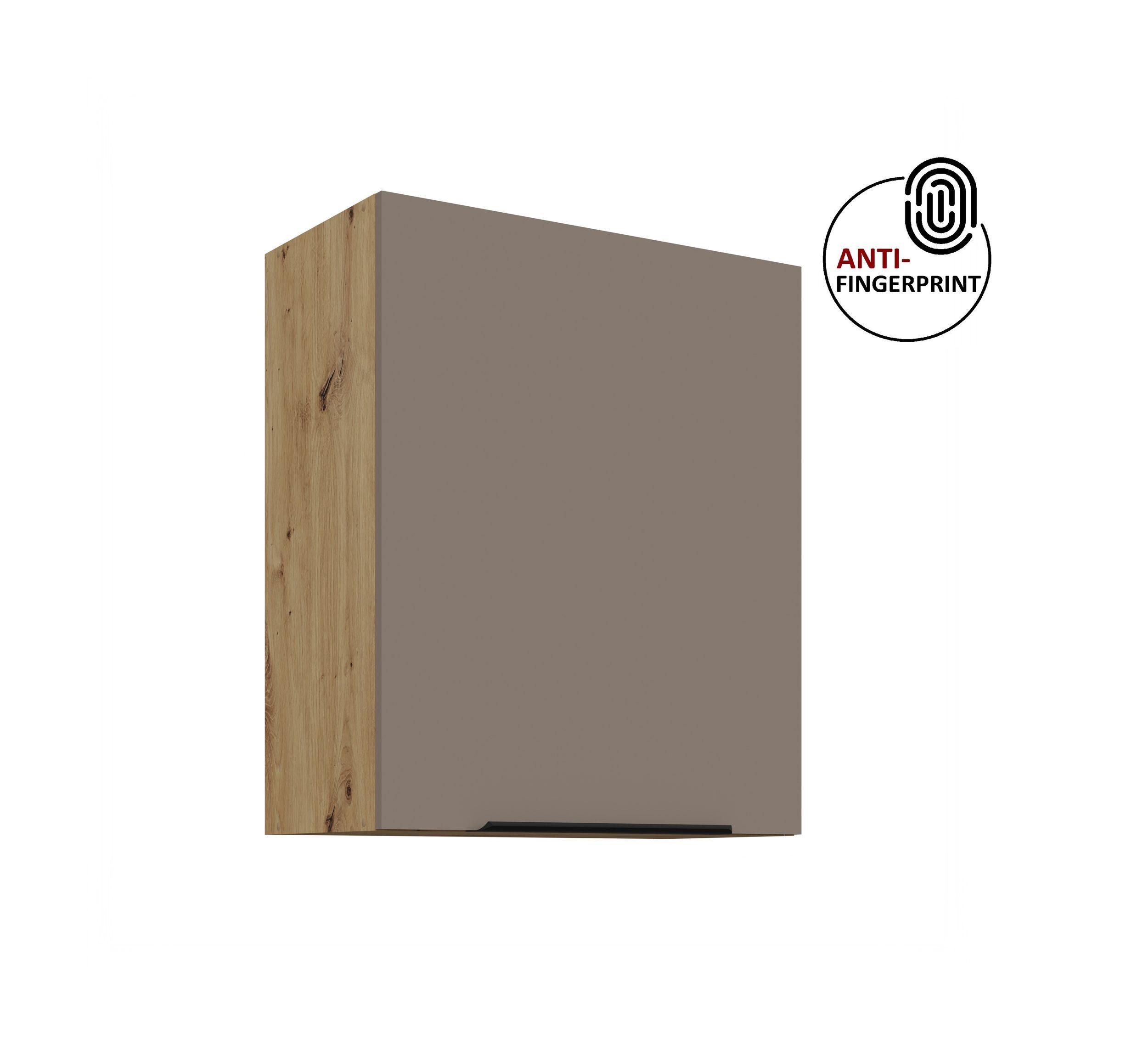 Küchen-Preisbombe Hängeschrank 60 cm Küche ARIA Sandgrau Küchenzeile Küchenblock Anti Fingerprint