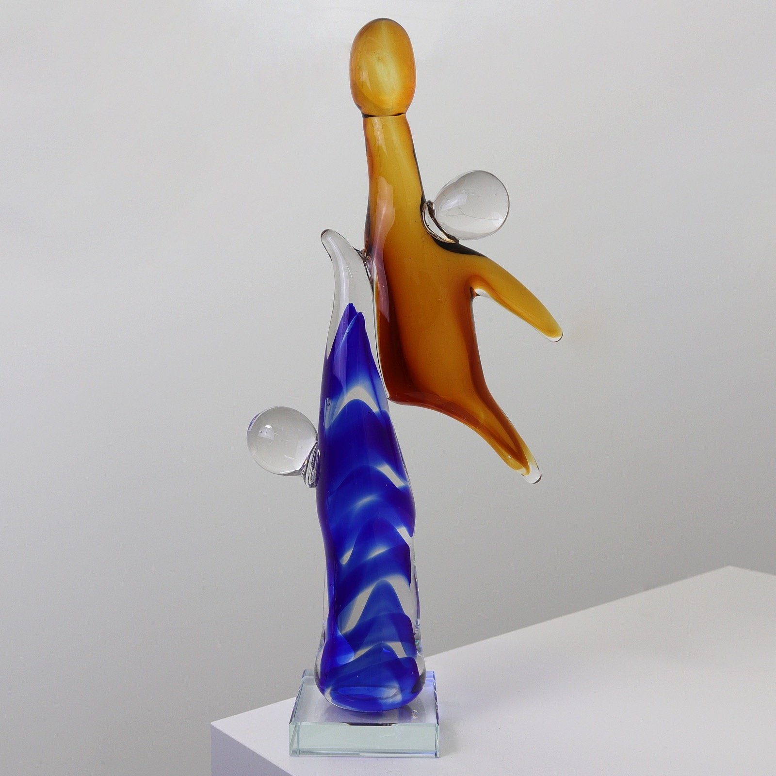 Kunst Glasfigur Aubaho Glas Figur Dekofigur abs Skulptur Glasskulptur modern Basketball