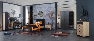 Möbel-Lux Jugendbett Boss Lajivert, gepolstertes Kopfteil, 100x200 cm