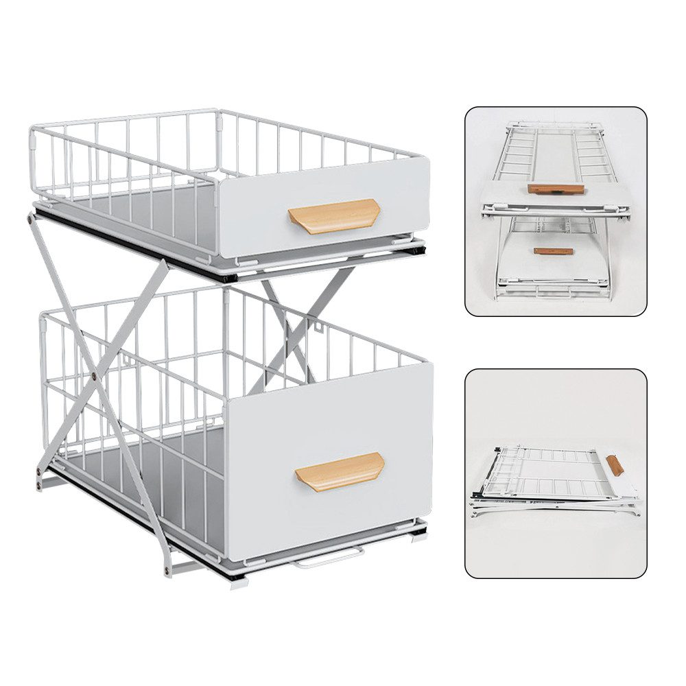JEOBEST Küchenregal Regal mit 2 Korb-Auszügen, Unterschrankregal, Unter Was günstig online kaufen