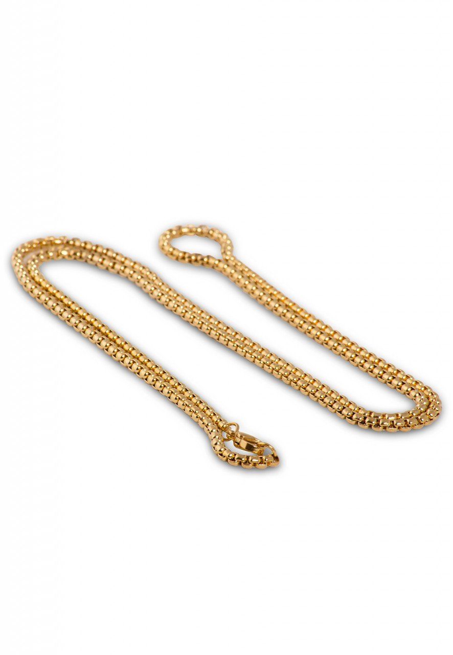 Akitsune Edelstahlkette Bacas Kette Gold 50 cm // 19.68 In