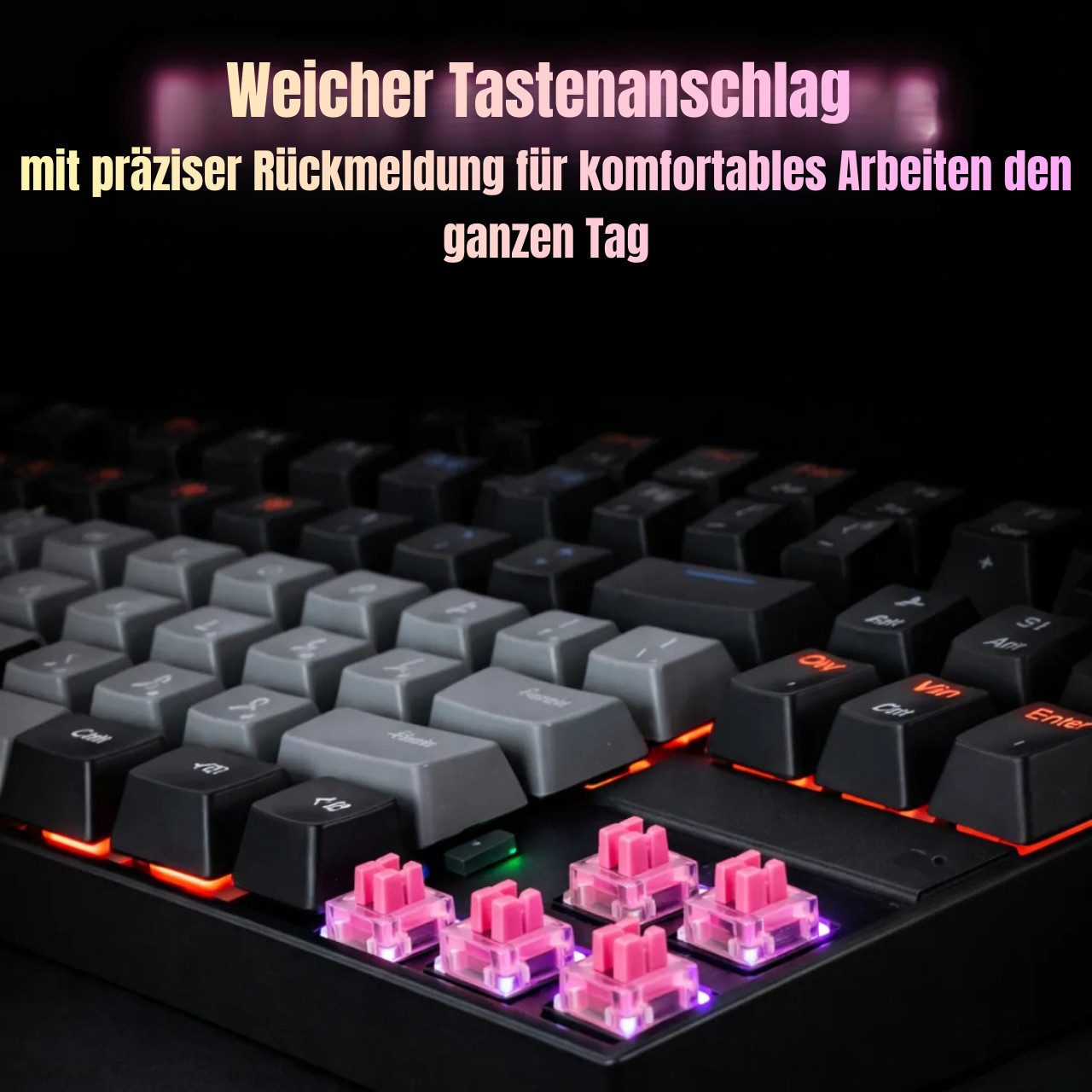 Goldstern-Tech Wireless-Tastatur (Wireless 75% Gaming-Tastatur mit RGB & Anti-Ghosting)