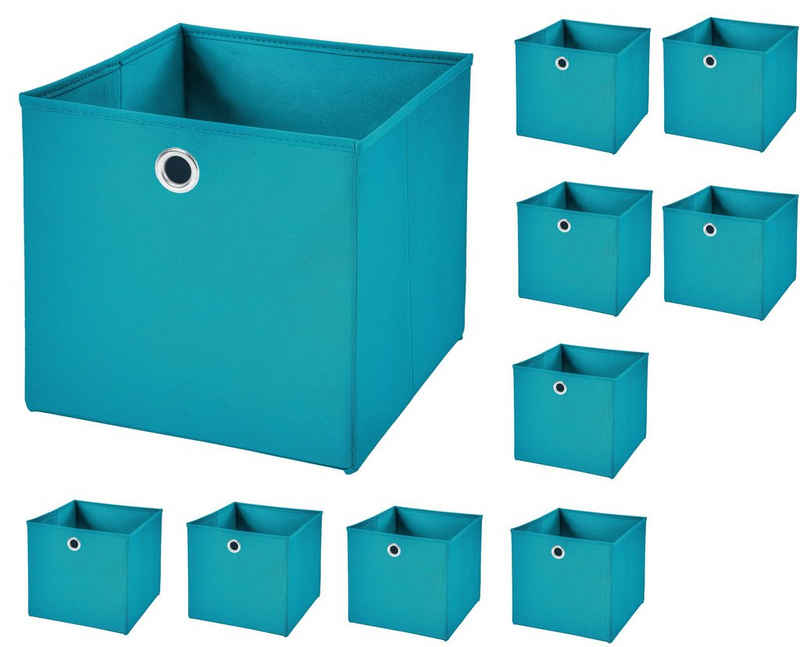 StickandShine Aufbewahrungsbox 10 Stück 32 x 32 x 32 cm Faltbox ohne Deckel Stoffbox Aufbewahrungsbox (10er SET 32x32x32) in verschiedenen Farben 32cm