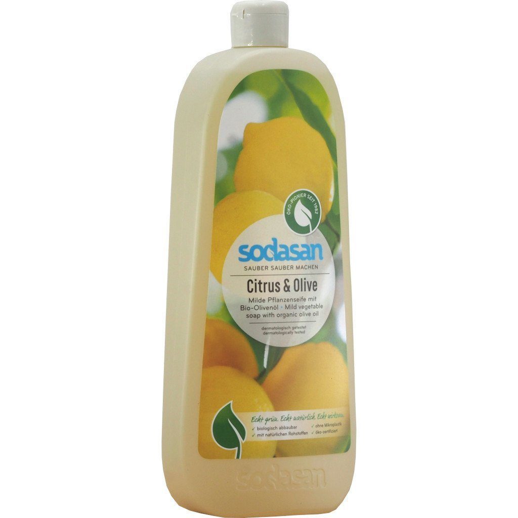 Flüssigseife Olive u. Sodasan Citrus Flüssigseife 1 SODASAN Liter