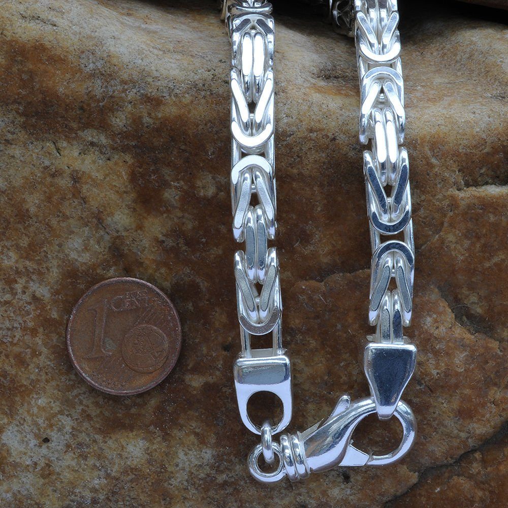 HOPLO Silberarmband Silberkette Königskette Länge 21cm - Breite 6,1mm - 925 Silber